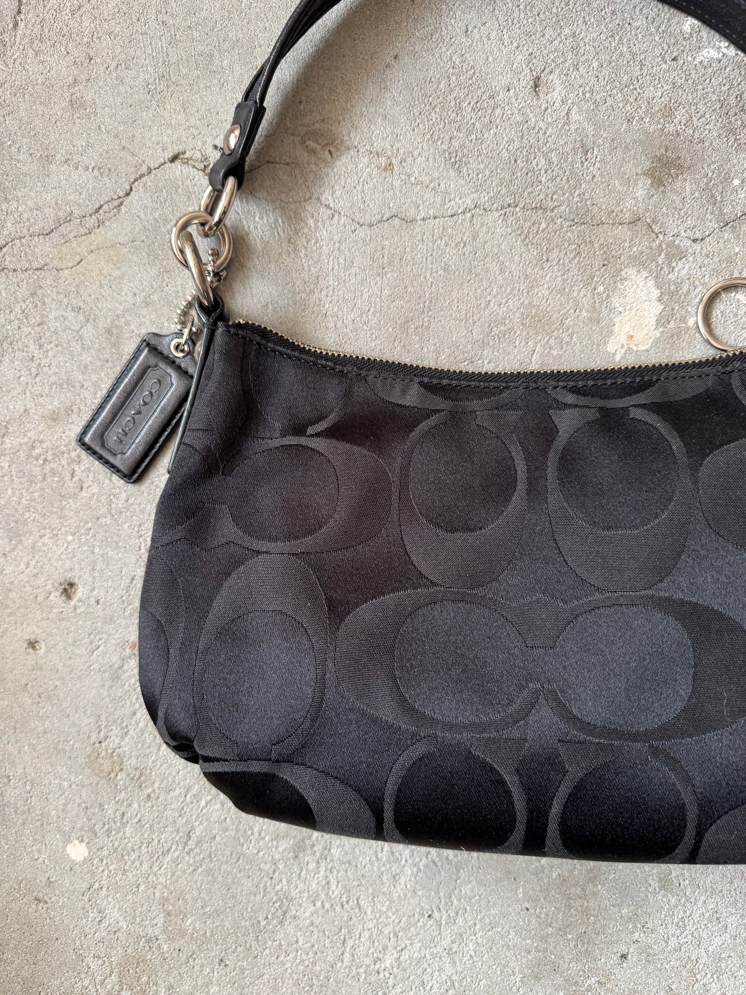 Coach 2Way Signature Shoulder Bag Black