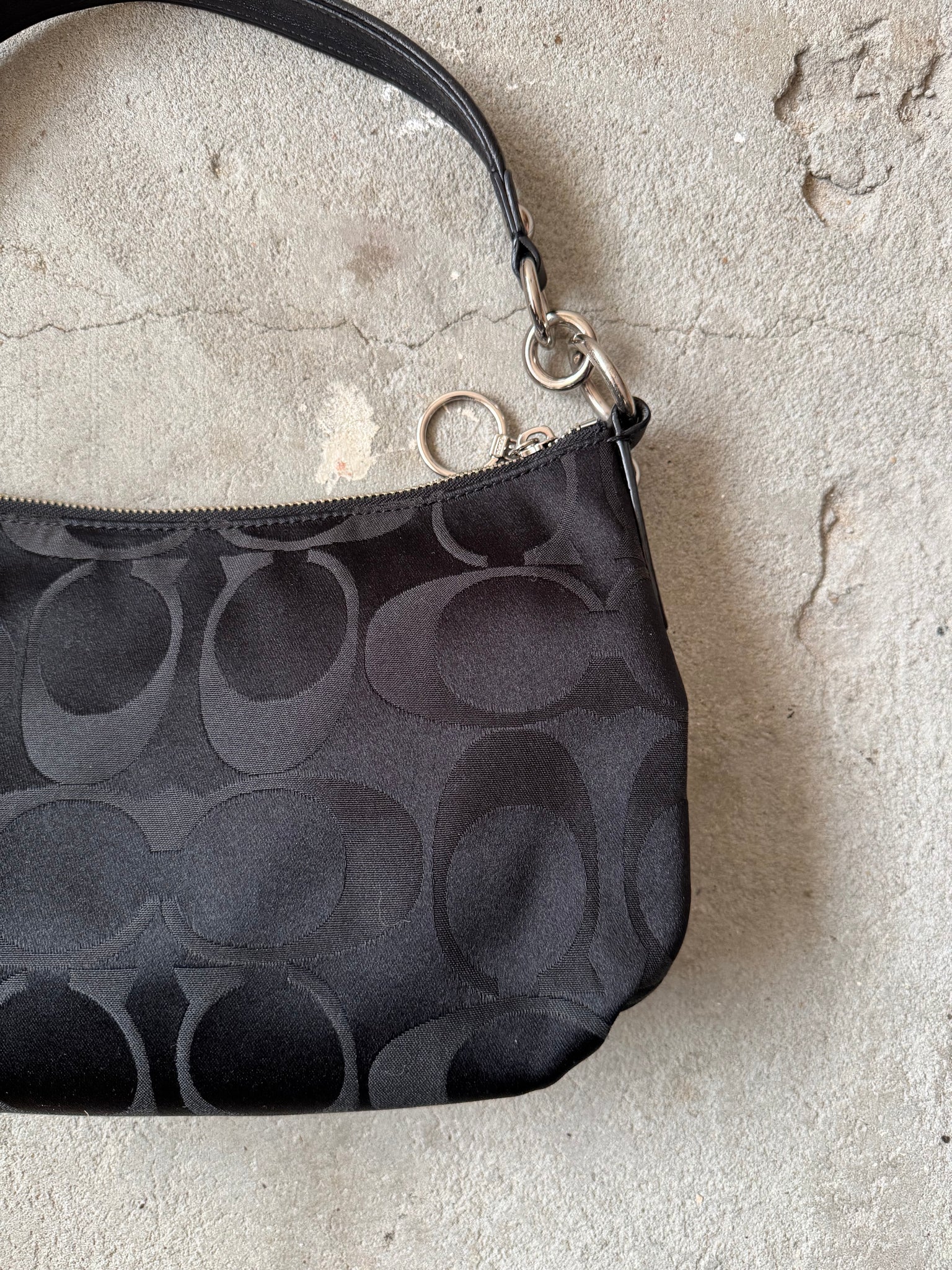 Coach 2Way Signature Shoulder Bag Black