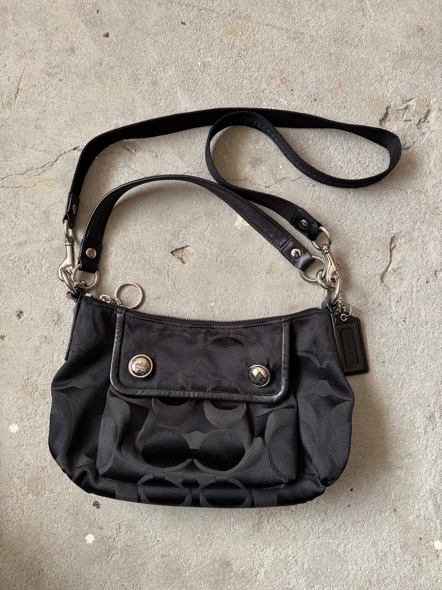 Coach 2Way Signature Shoulder Bag Black