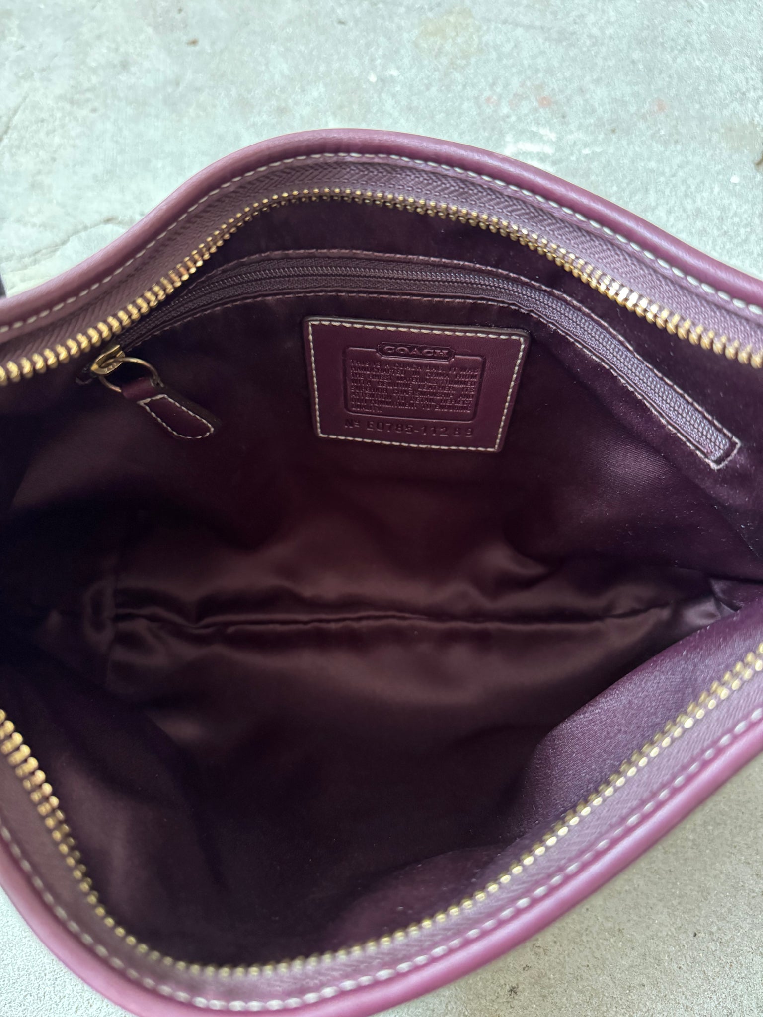 Coach Signature Mini Ergo Shoulder Bag Beige/Purple