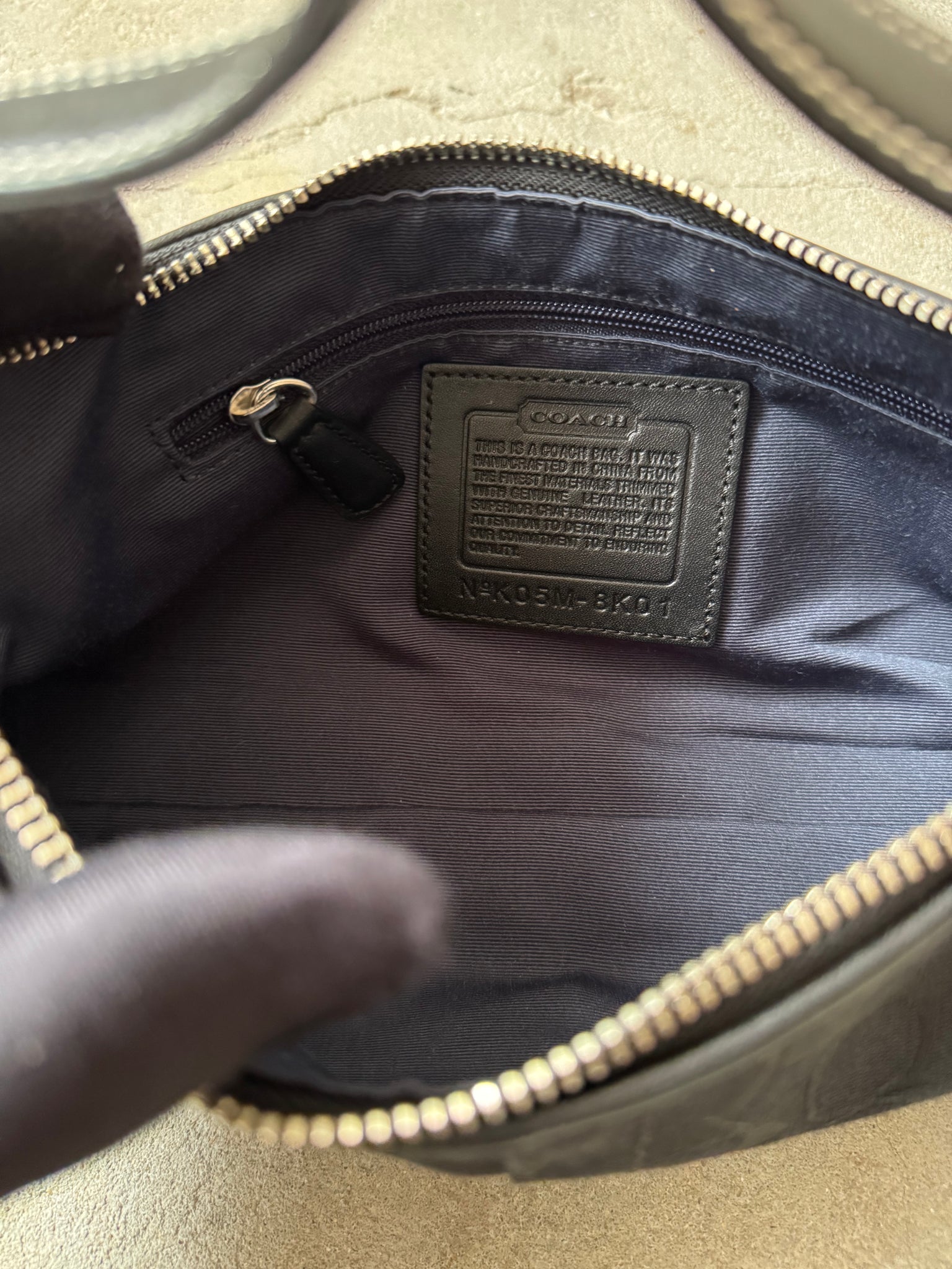 Coach Signature Hampton Baguette Shoulder Bag Black