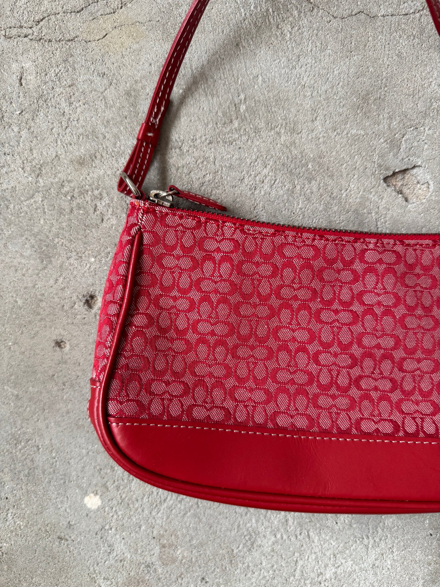 Coach Y2K Demi Print Shoulder Bag Red