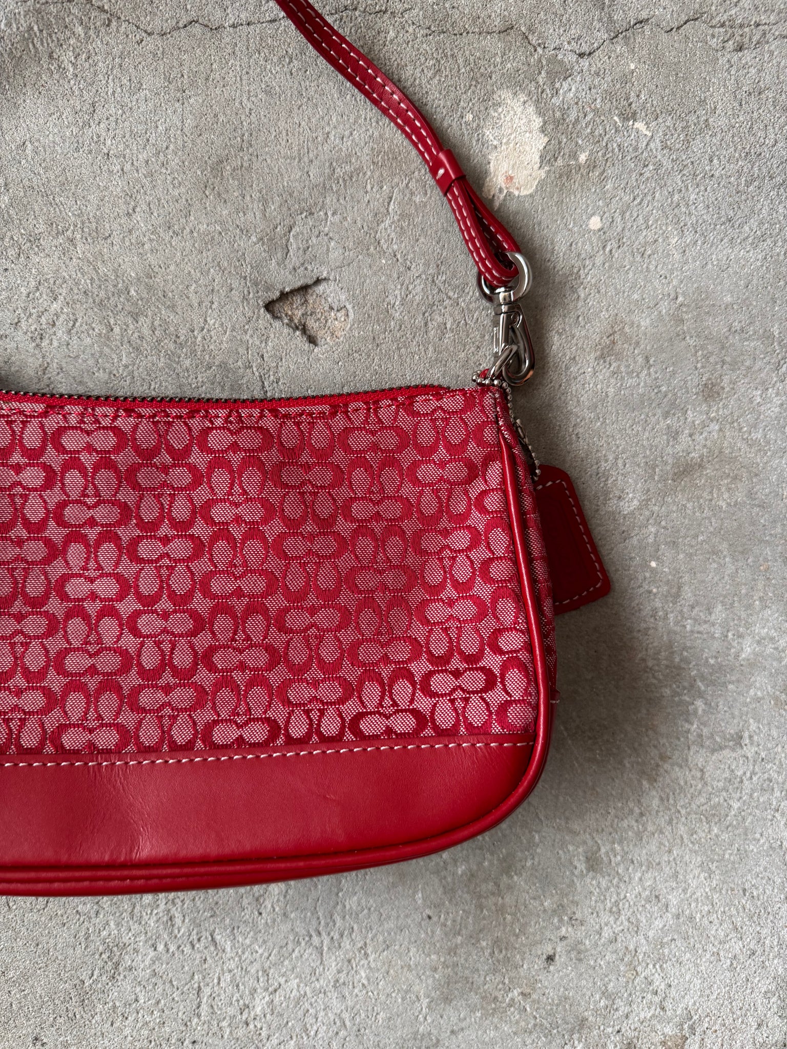 Coach Y2K Demi Print Shoulder Bag Red