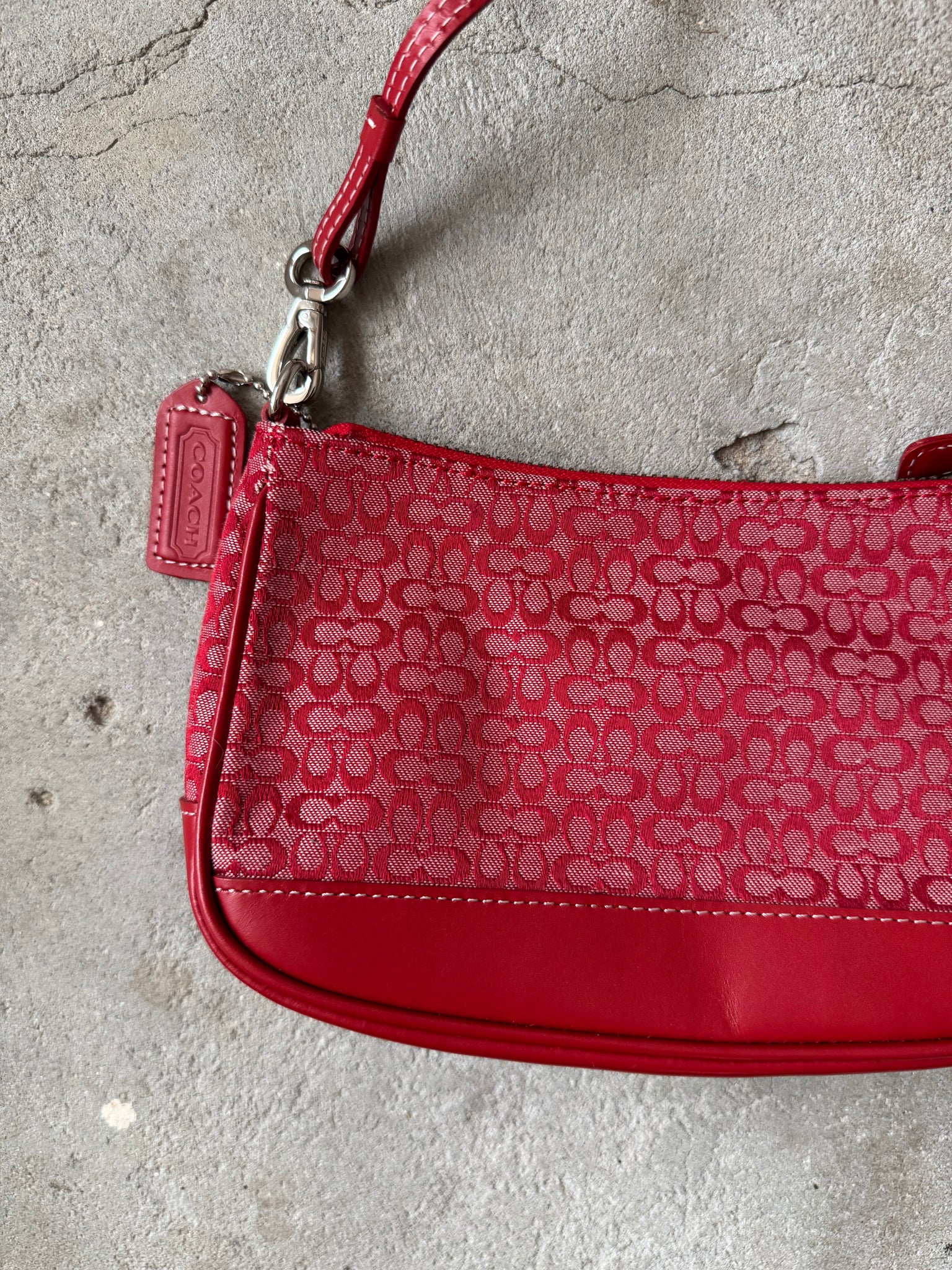 Coach Y2K Demi Print Shoulder Bag Red