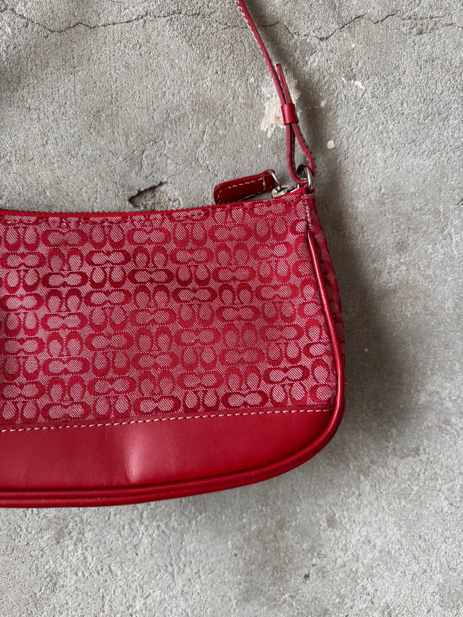 Coach Y2K Demi Print Shoulder Bag Red