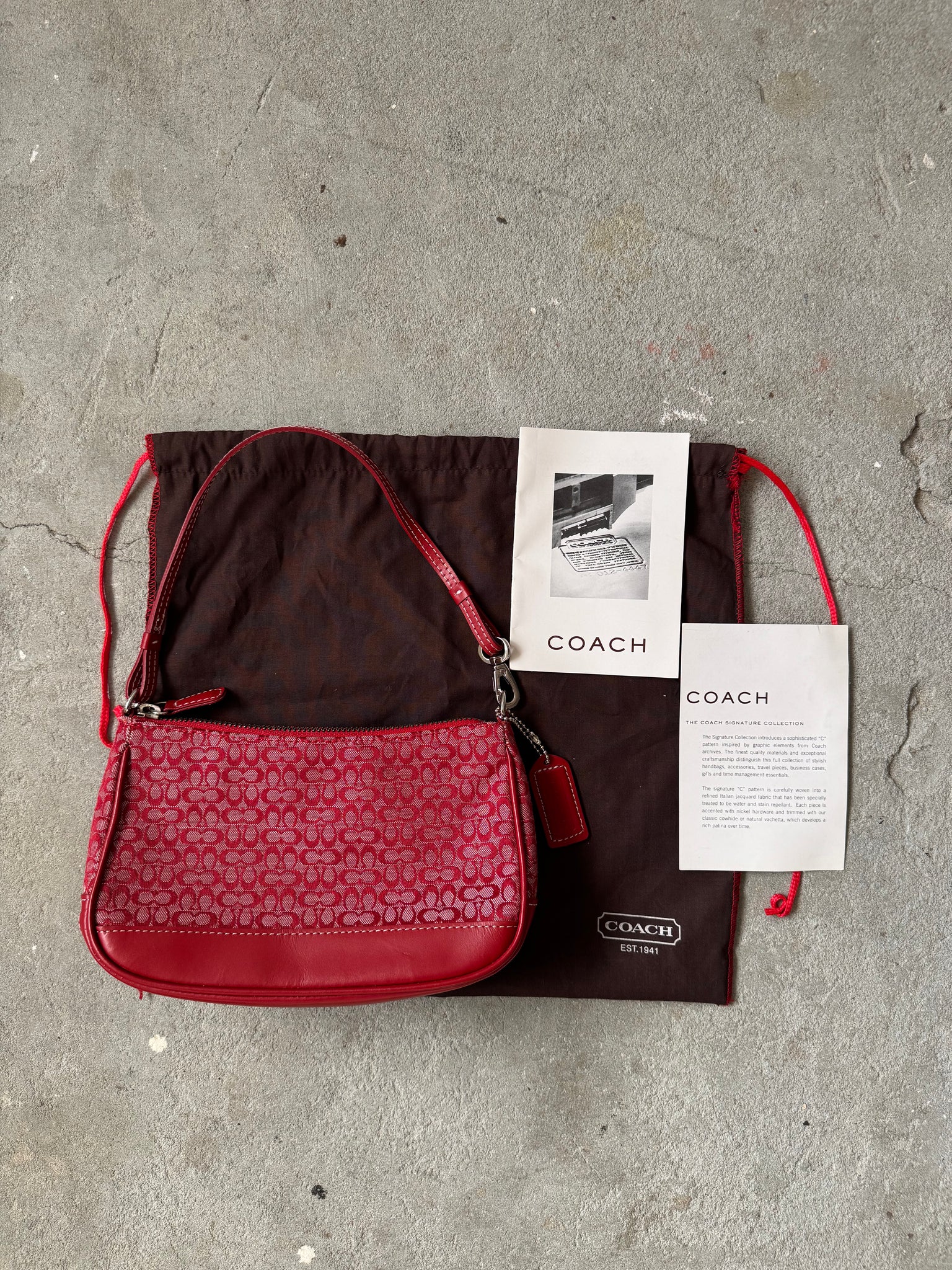 Coach Y2K Demi Print Shoulder Bag Red