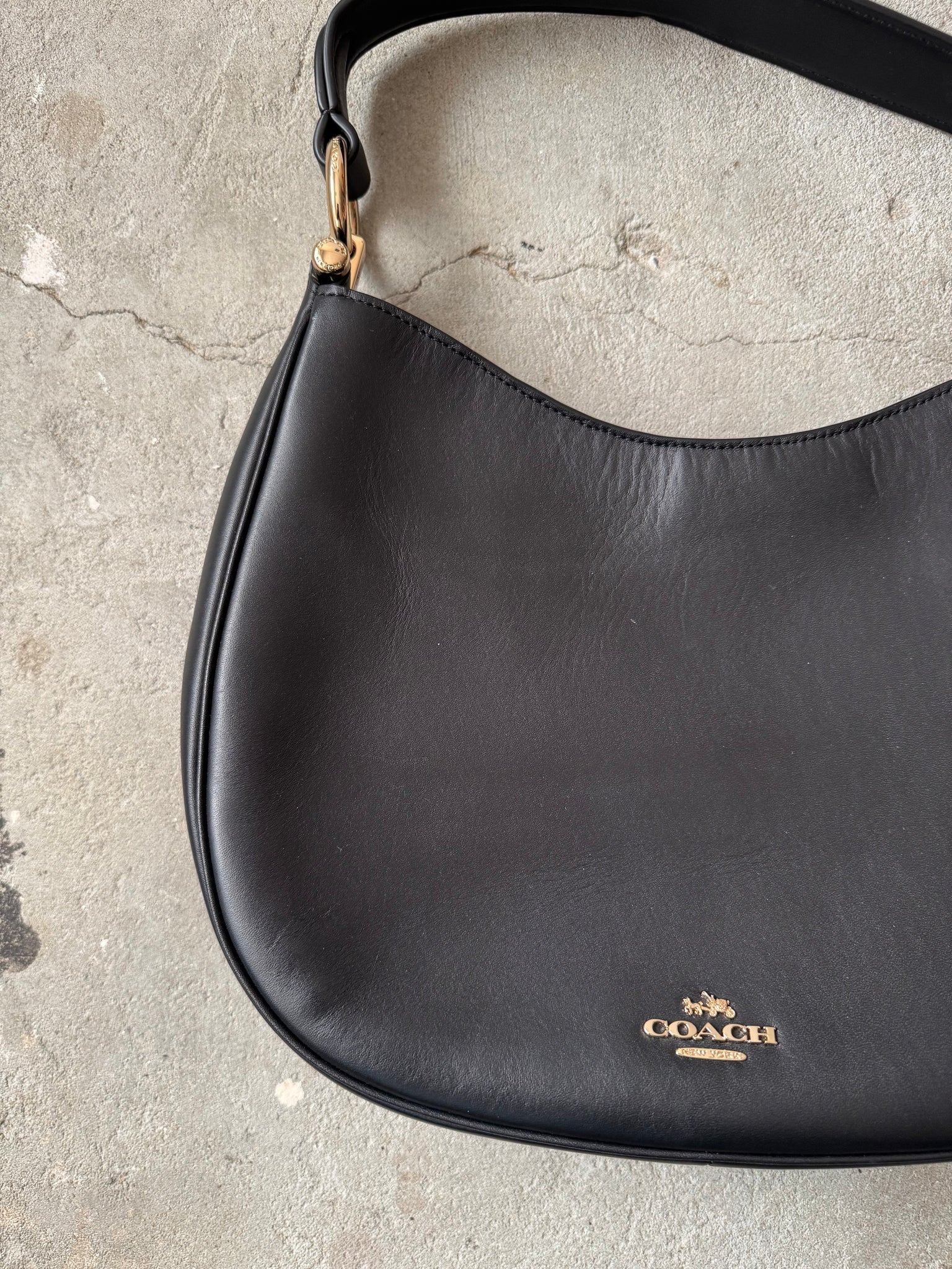 Coach Normad Hobo Leather Shoulder Bag Black
