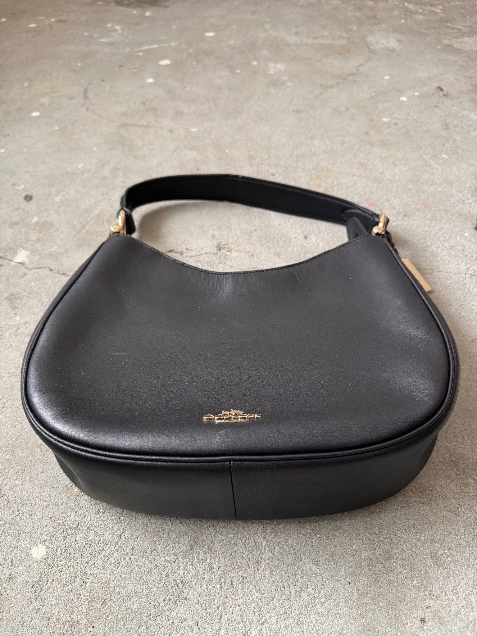 Coach Normad Hobo Leather Shoulder Bag Black