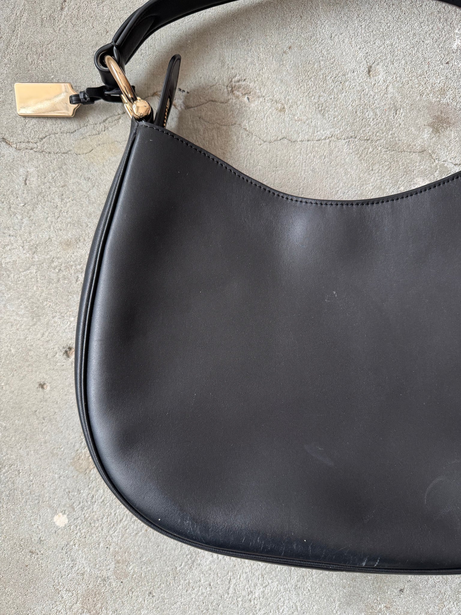 Coach Normad Hobo Leather Shoulder Bag Black