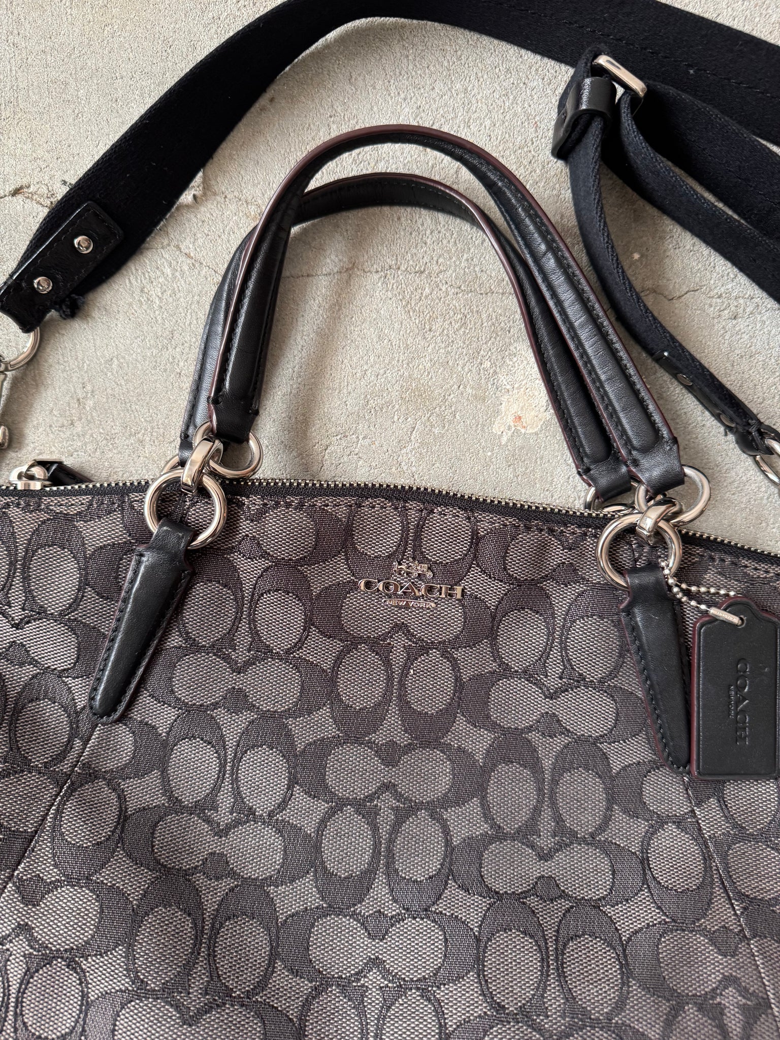 Coach 2Way Signature Kelsey Shoulder Bag Black