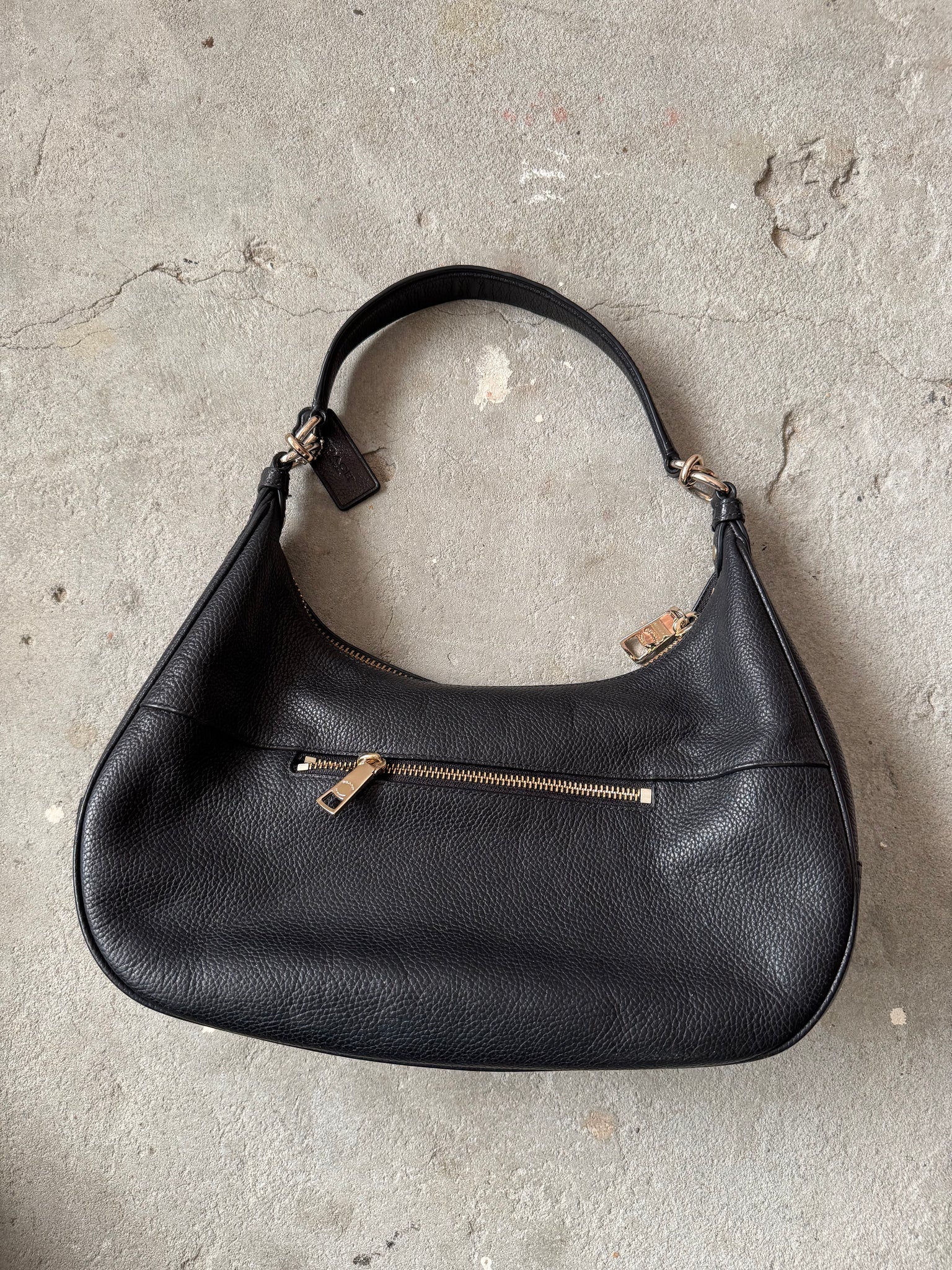 Coach 2Way Teri Hobo Leather Shoulder Bag Black