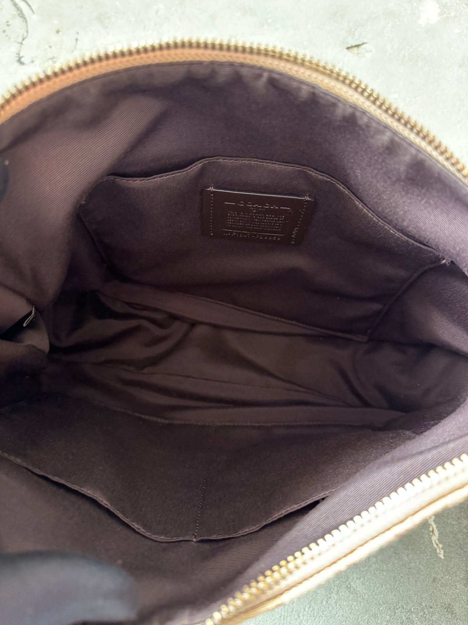 Coach Signature Canvas Hobo Shoulder Bag Beige/White