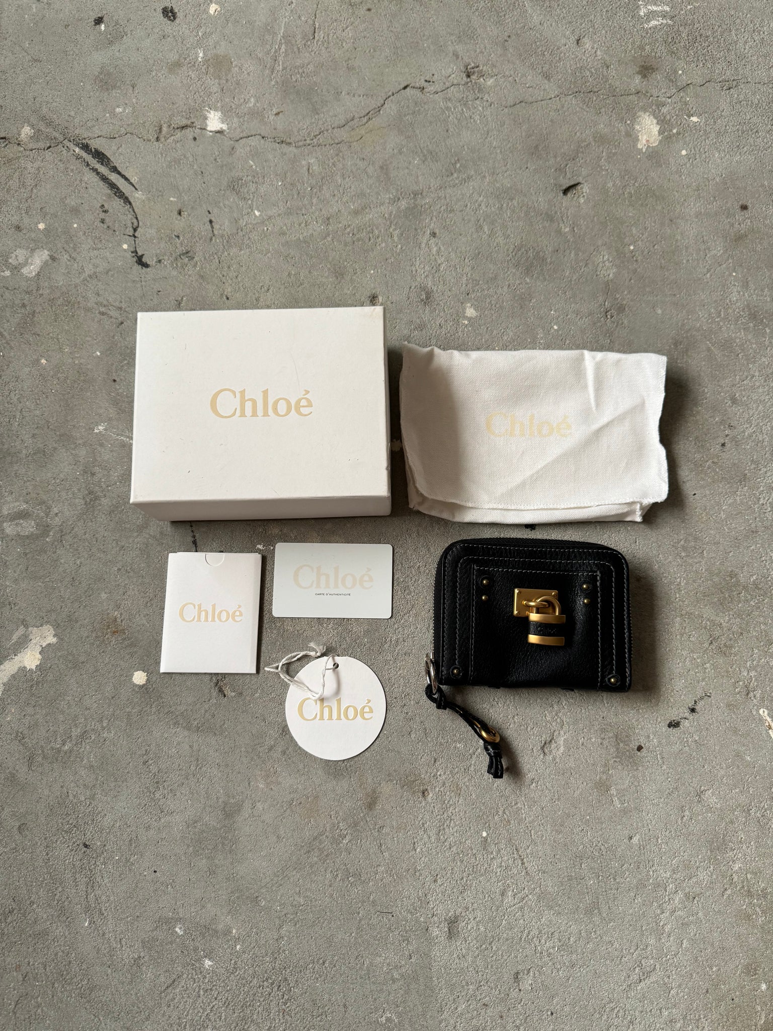 Chloe Black Leather Paddington Small Wallet Black