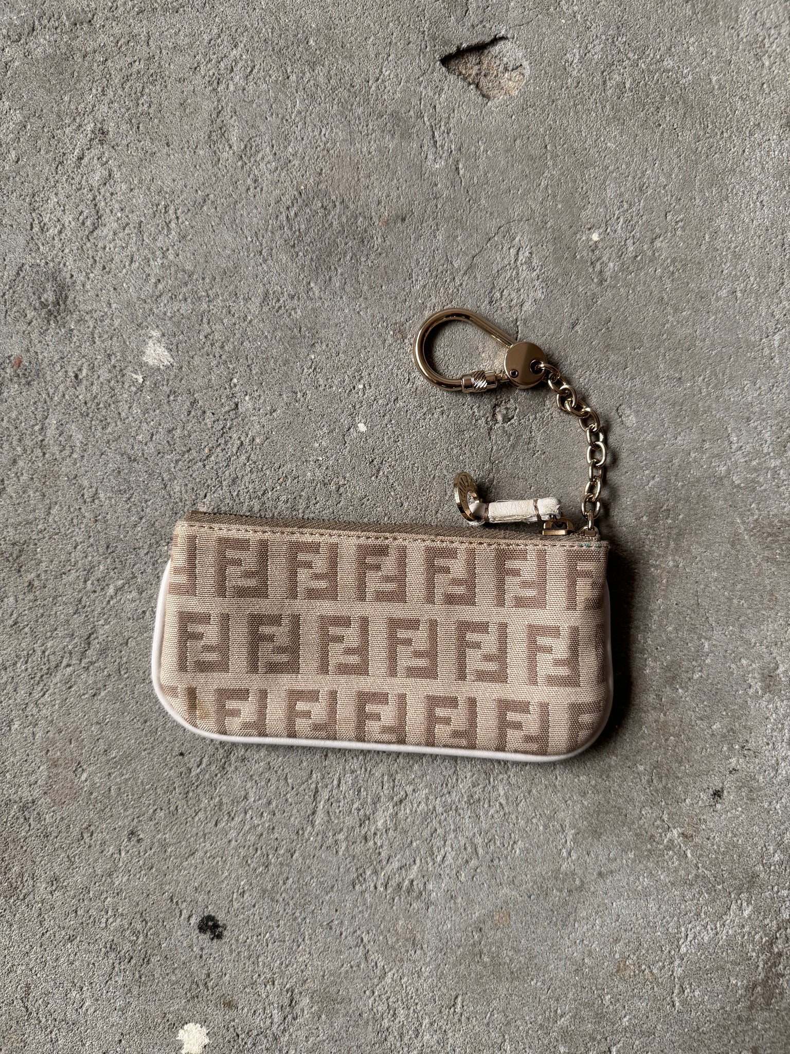 Fendi FF Zucca Coin Purse Beige/White