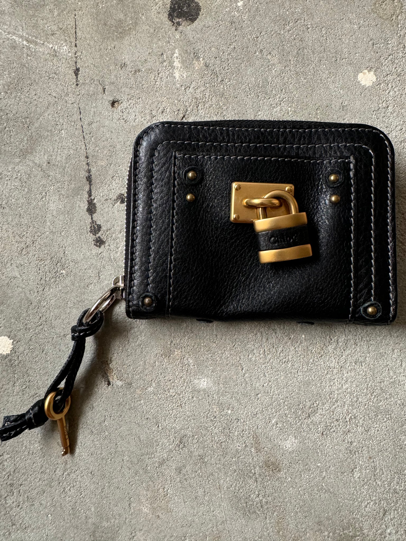 Chloe Black Leather Paddington Small Wallet Black