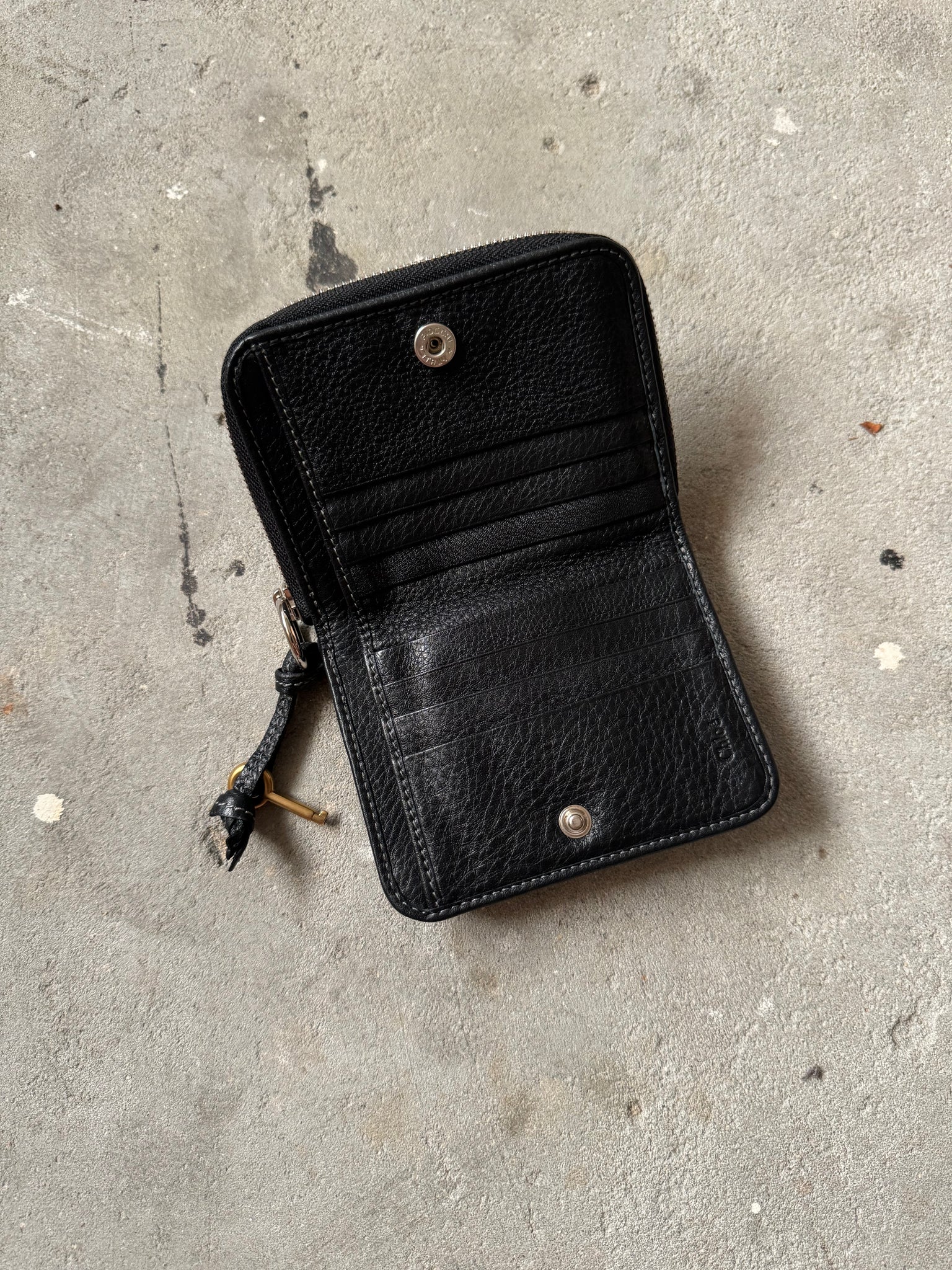 Chloe Black Leather Paddington Small Wallet Black