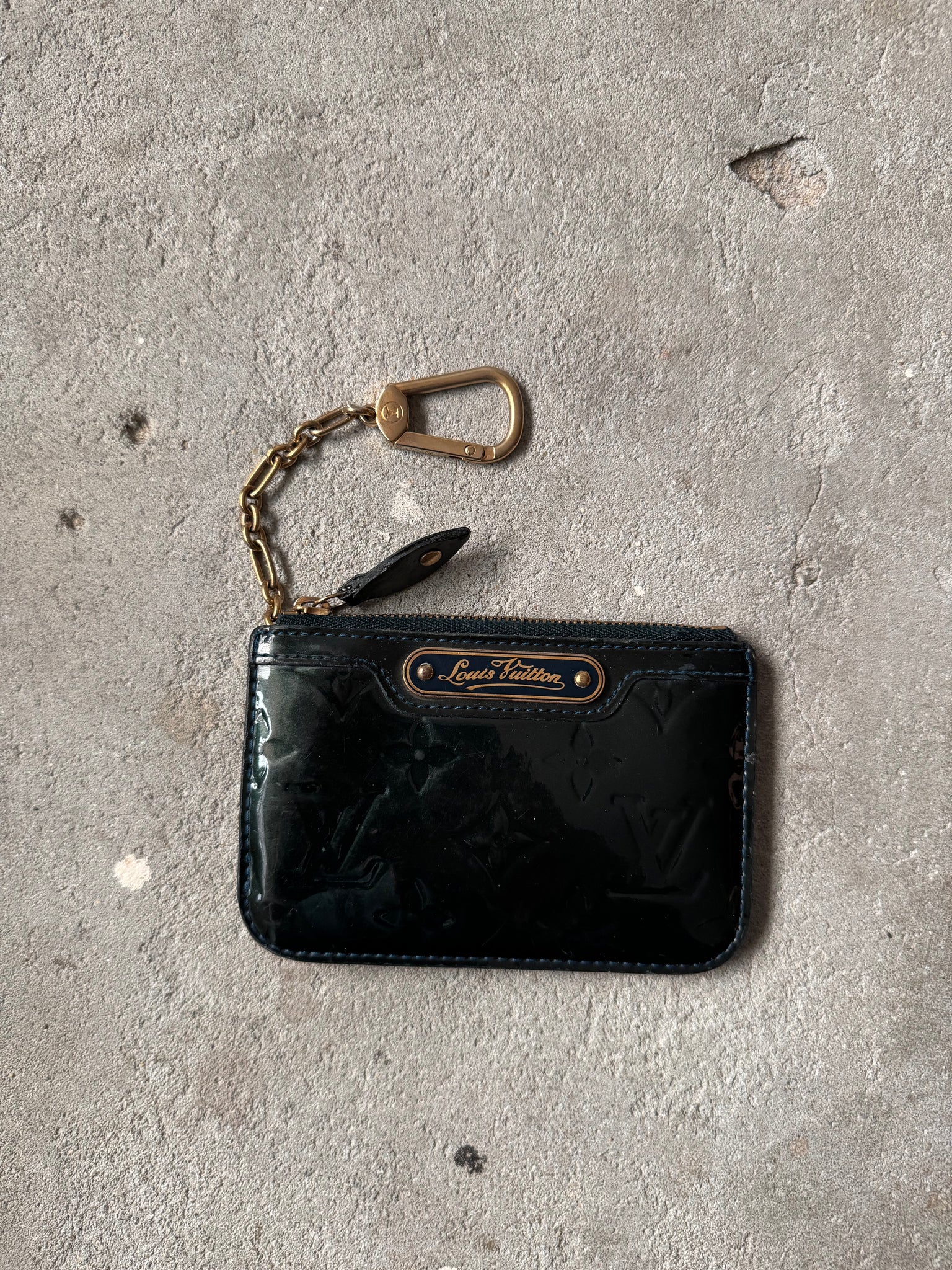 Louis Vuitton Vernis Pochette Coin Case Green