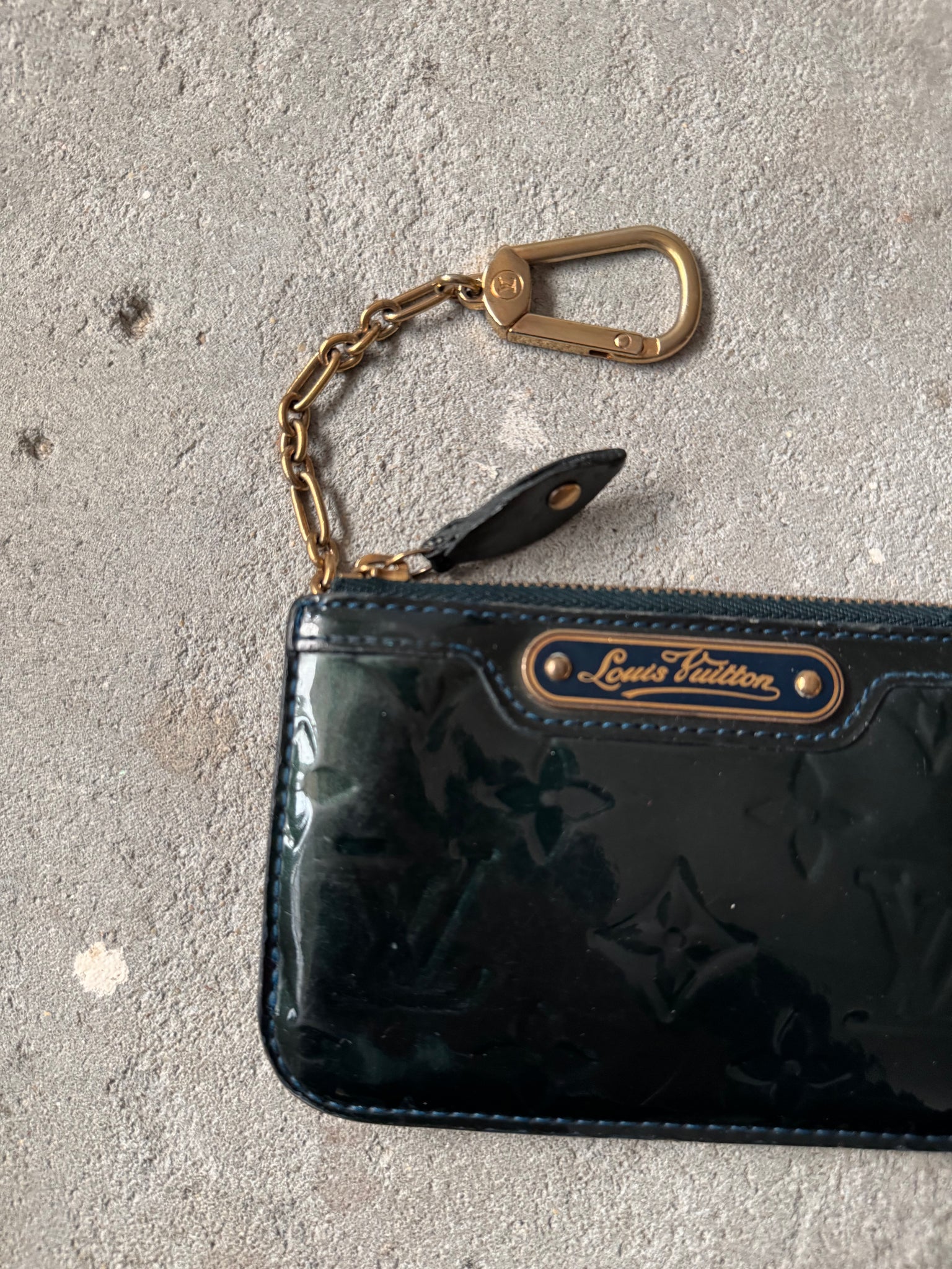 Louis Vuitton Vernis Pochette Coin Case Green