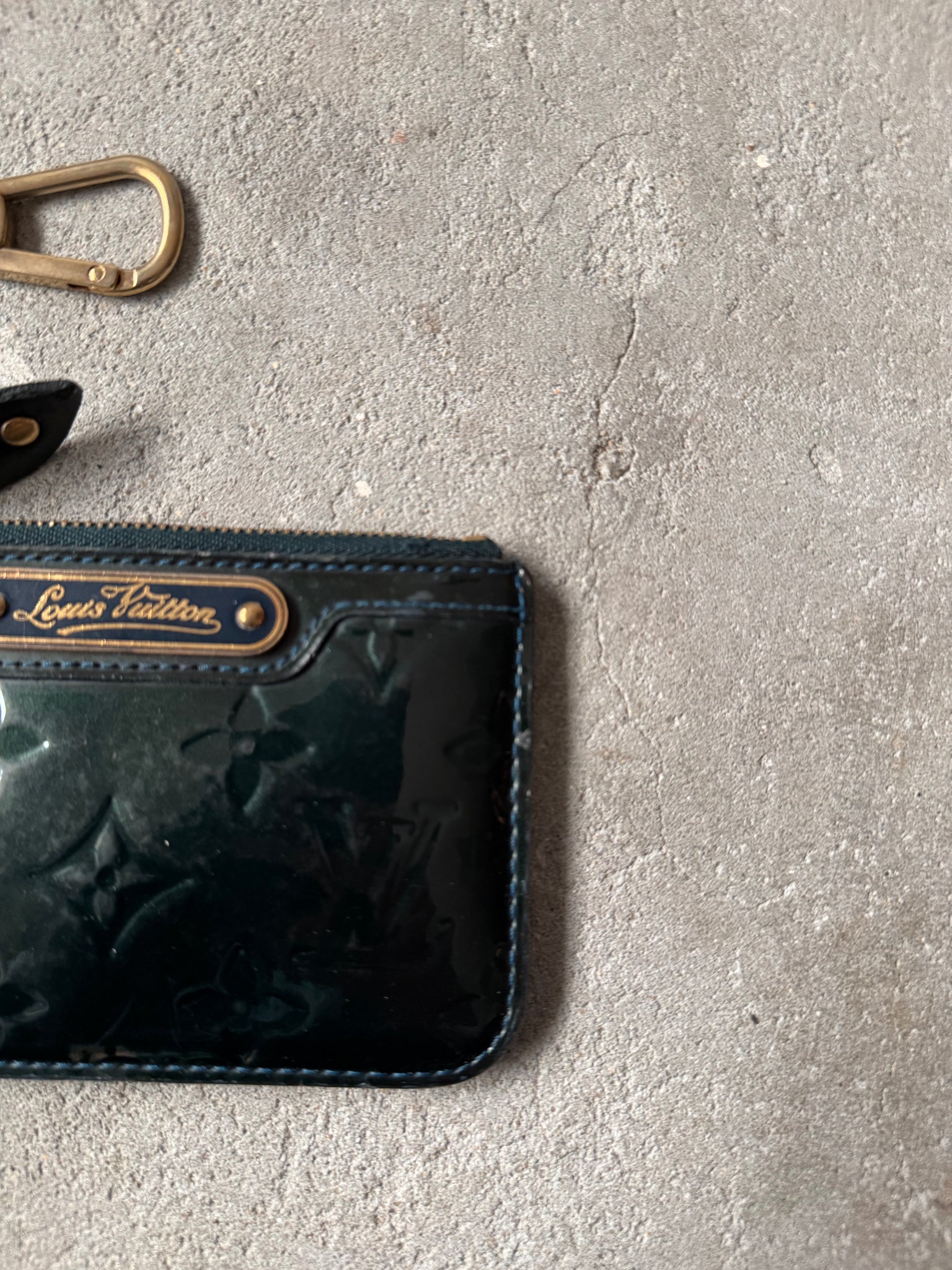 Louis Vuitton Vernis Pochette Coin Case Green