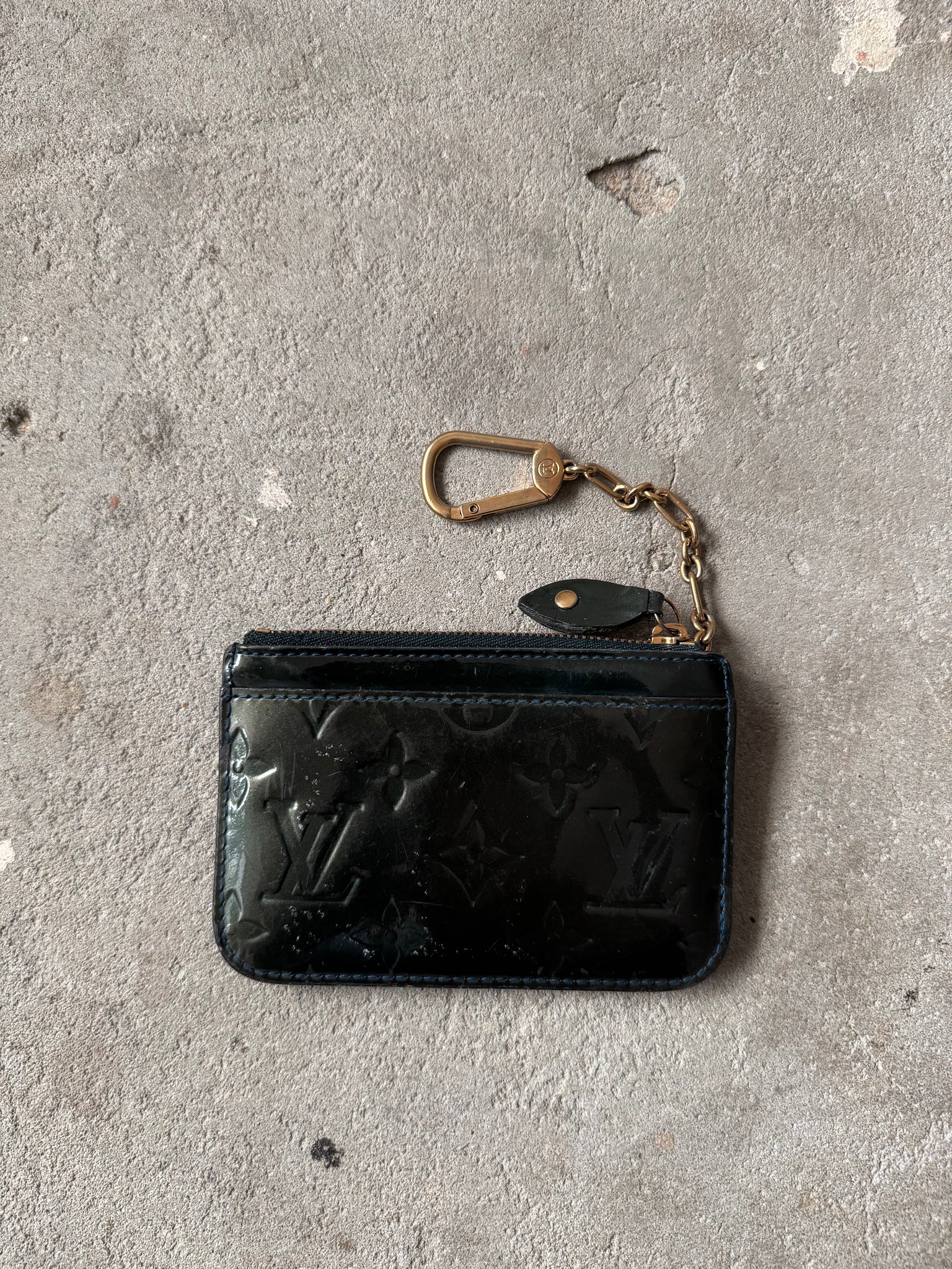 Louis Vuitton Vernis Pochette Coin Case Green