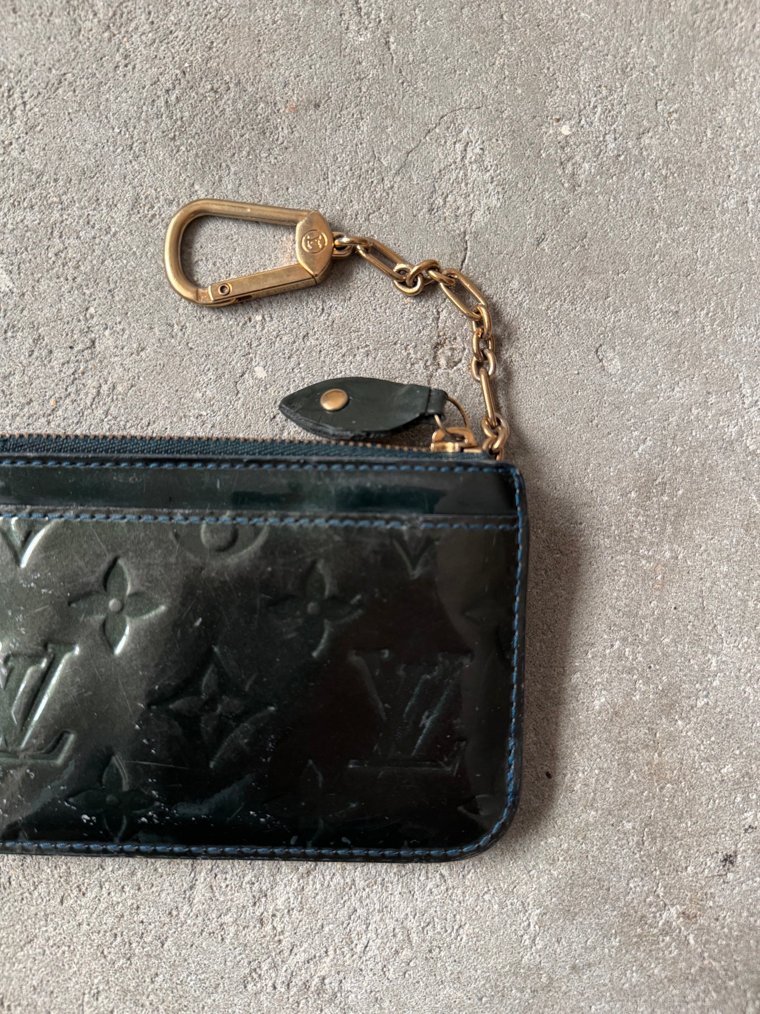 Louis Vuitton Vernis Pochette Coin Case Green