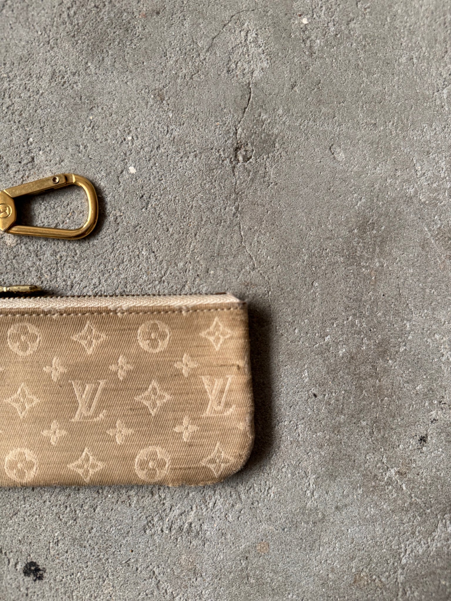 Louis Vuitton Monogram Mini Lin Coin Purse Beige
