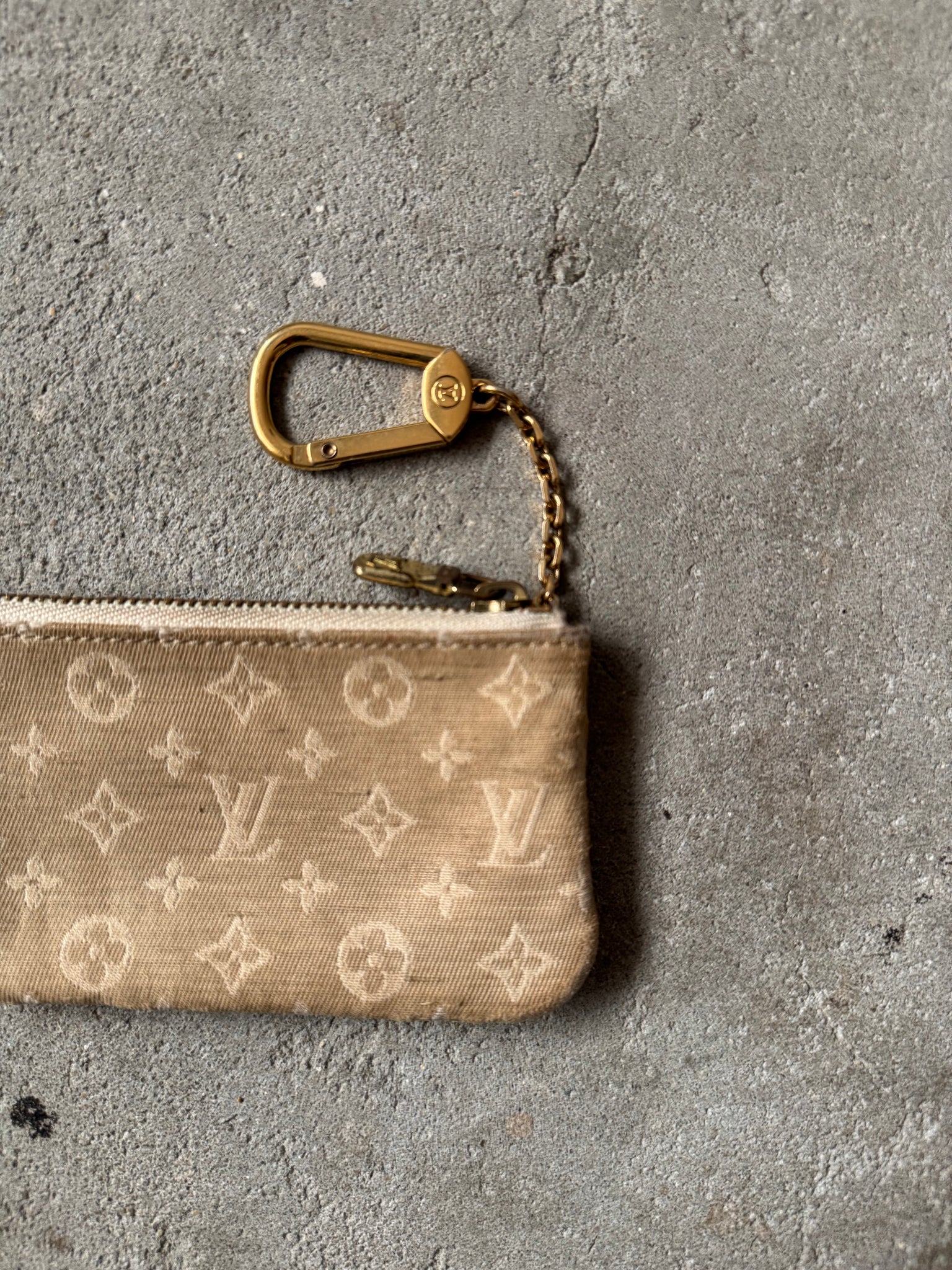 Louis Vuitton Monogram Mini Lin Coin Purse Beige