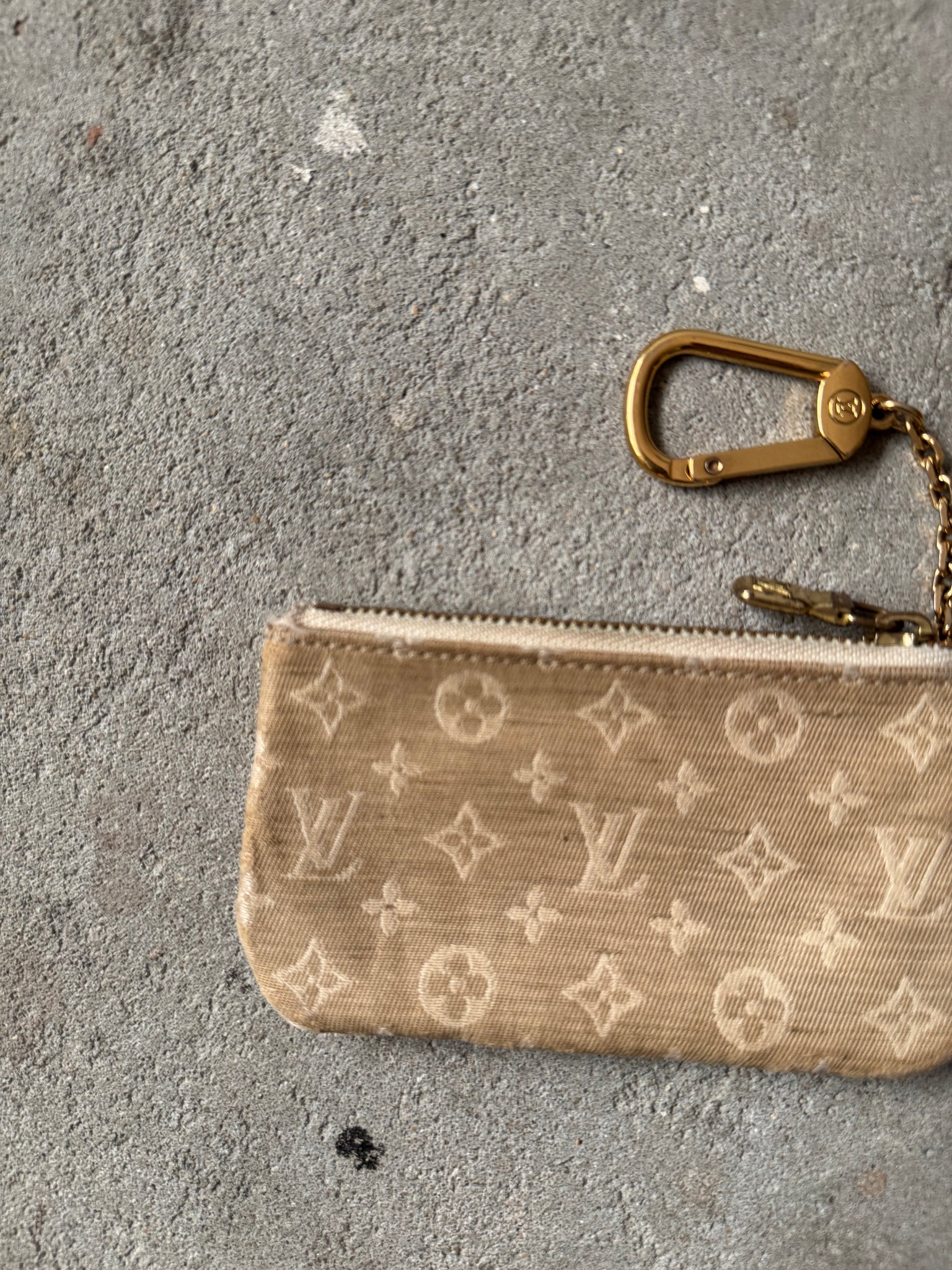 Louis Vuitton Monogram Mini Lin Coin Purse Beige