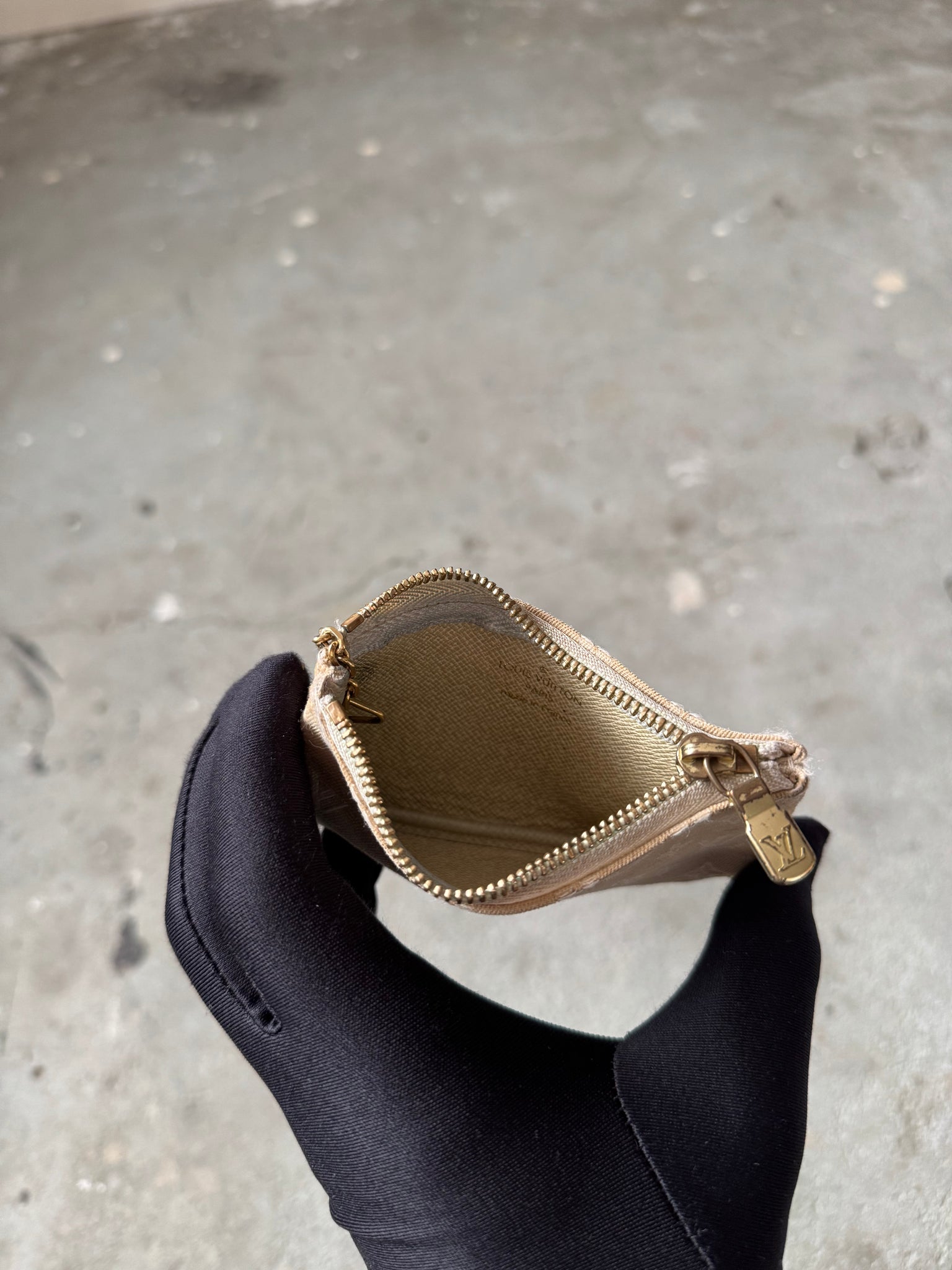 Louis Vuitton Monogram Mini Lin Coin Purse Beige