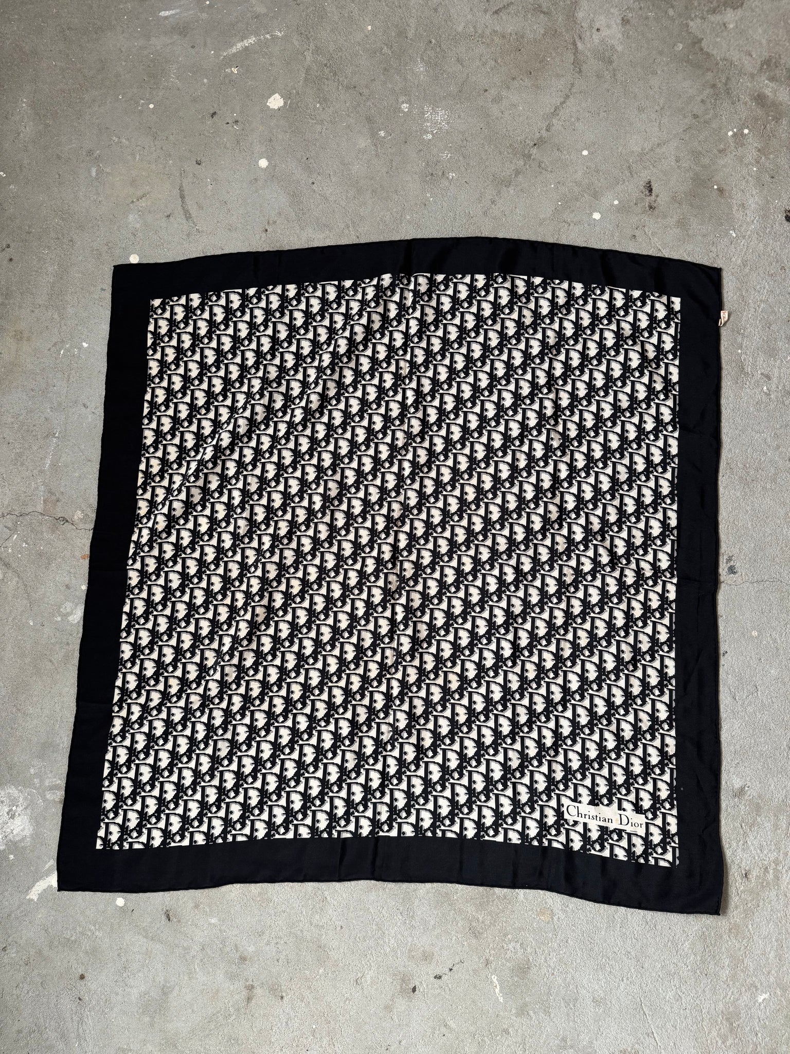 Dior Monogram Silk Scarf Black