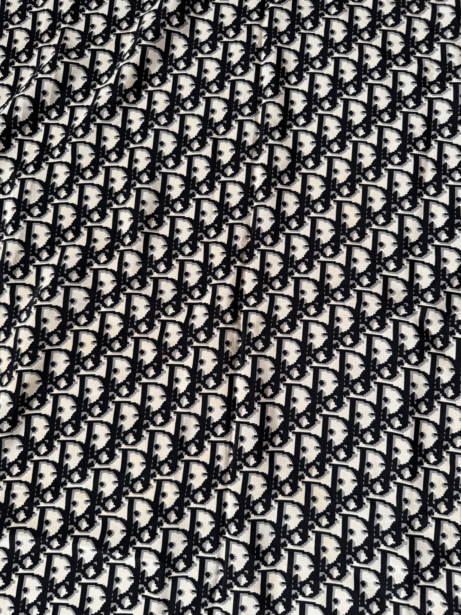 Dior Monogram Silk Scarf Black
