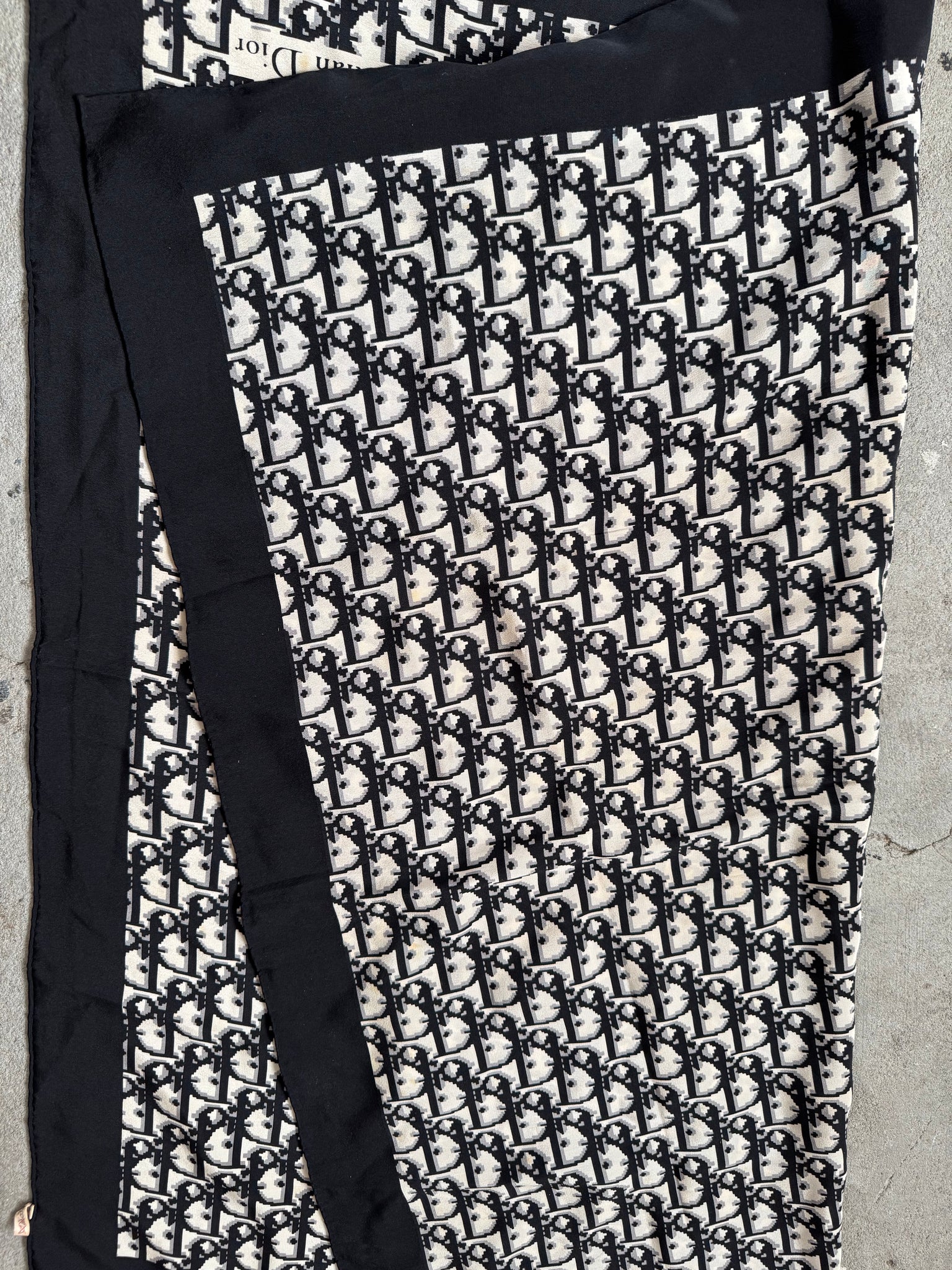 Dior Monogram Silk Scarf Black