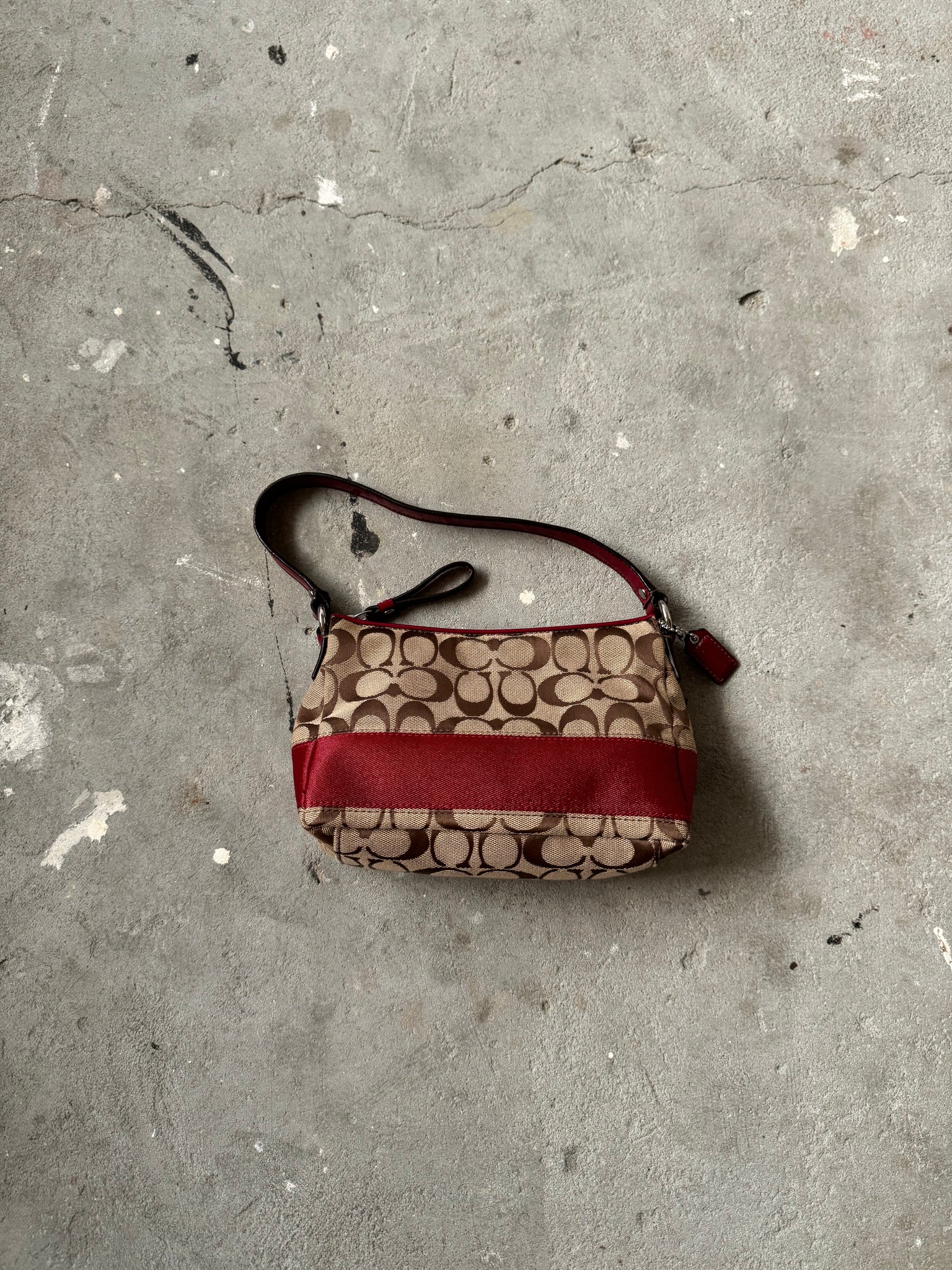 Coach Signature Red Stripe Shoulder Bag