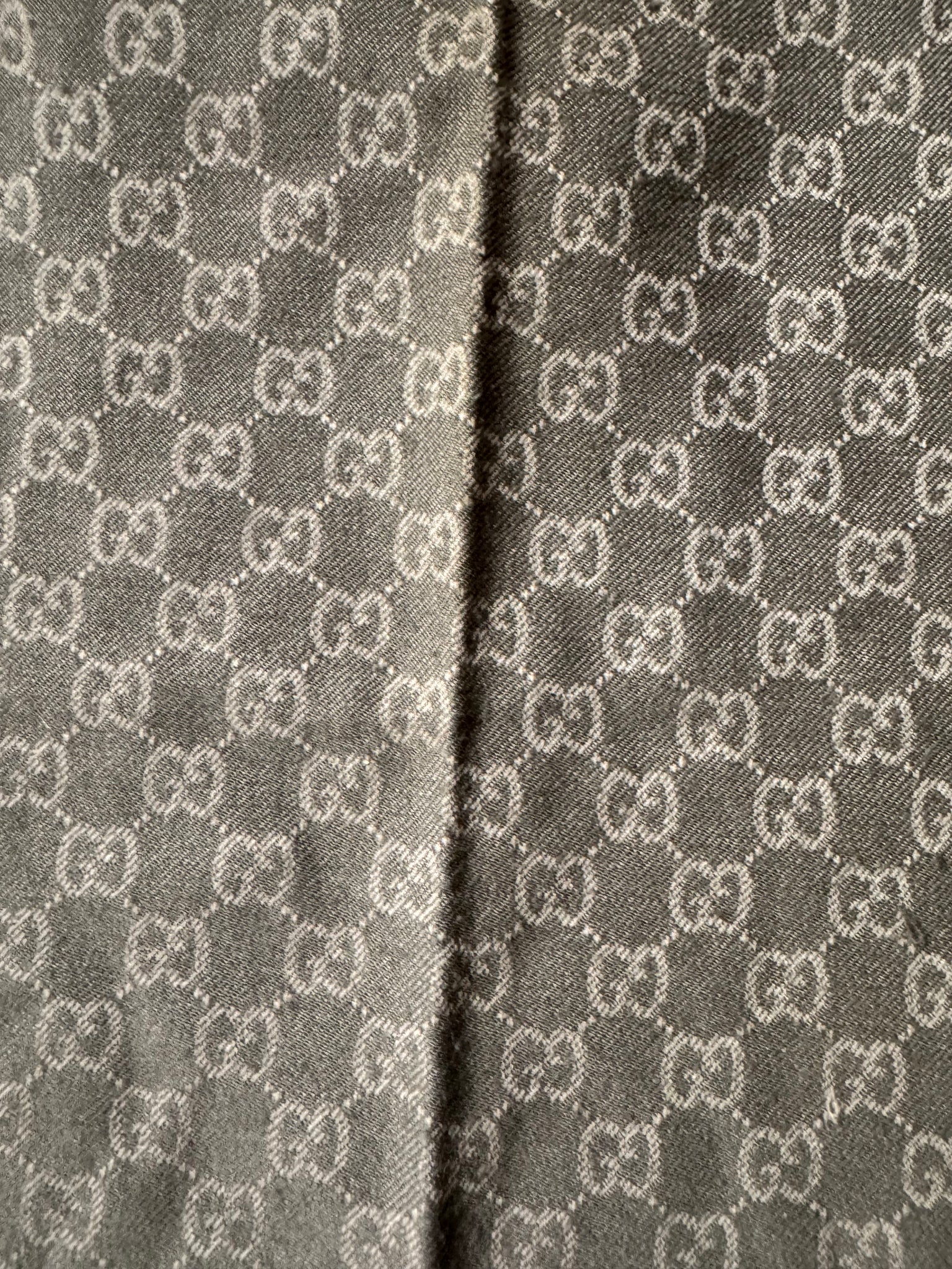 Gucci GG Monogram Wool Scarf Grey