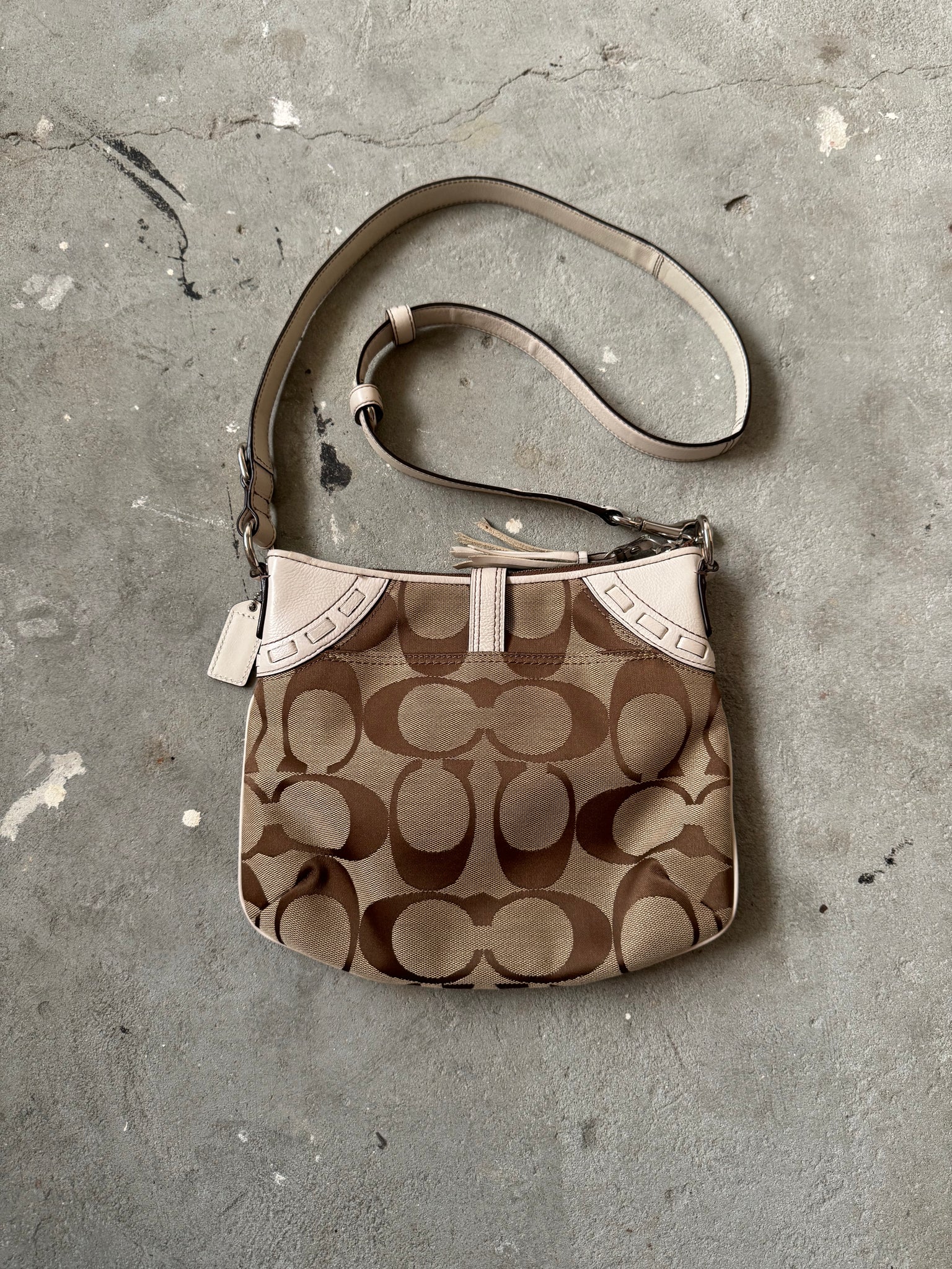 Coach 2Way Signature Python Stripe Hand Bag