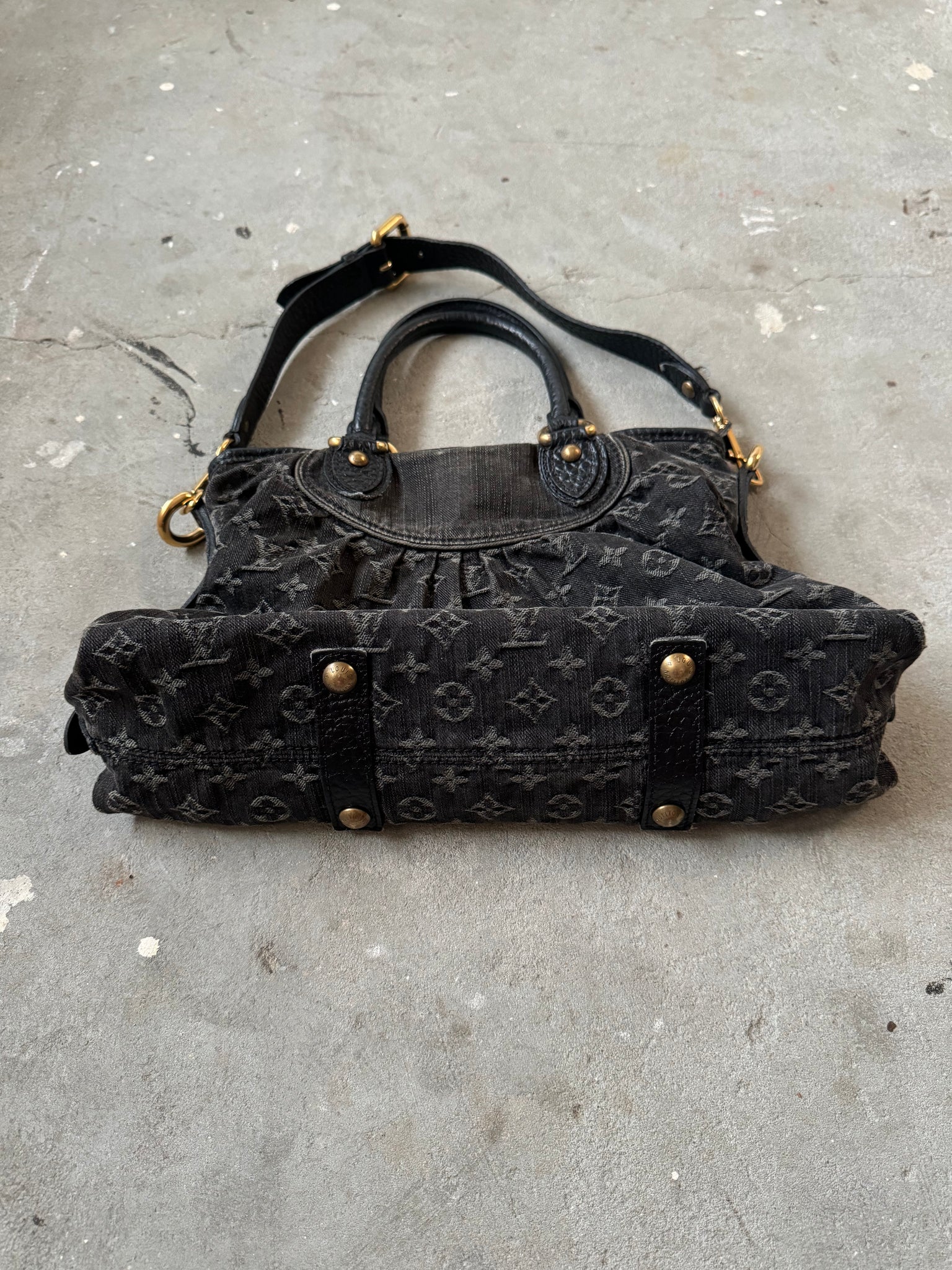 Louis Vuitton Monogram Neo Cabby GM Denim Black Shoulder Bag