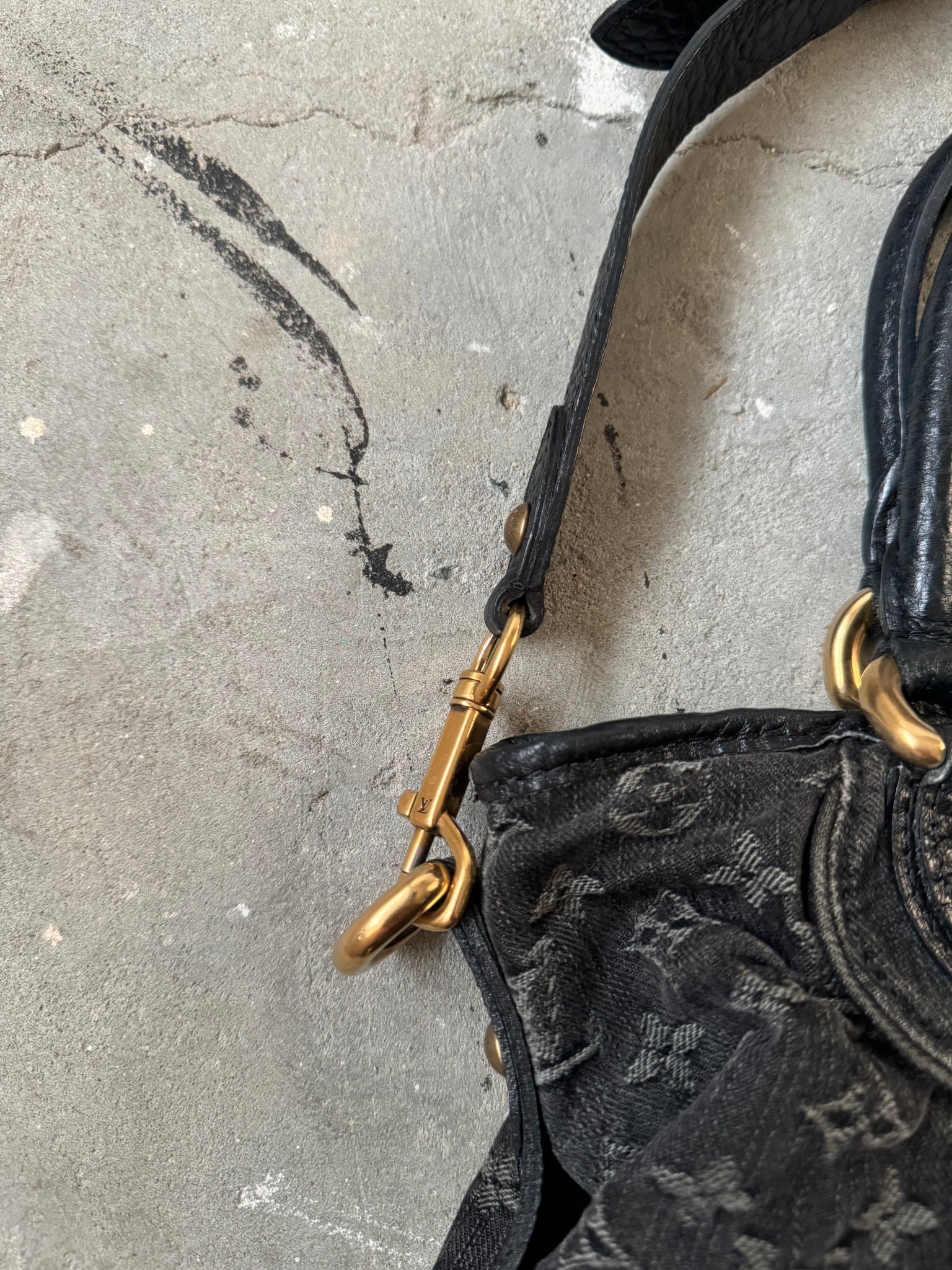 Louis Vuitton Monogram Neo Cabby GM Denim Black Shoulder Bag