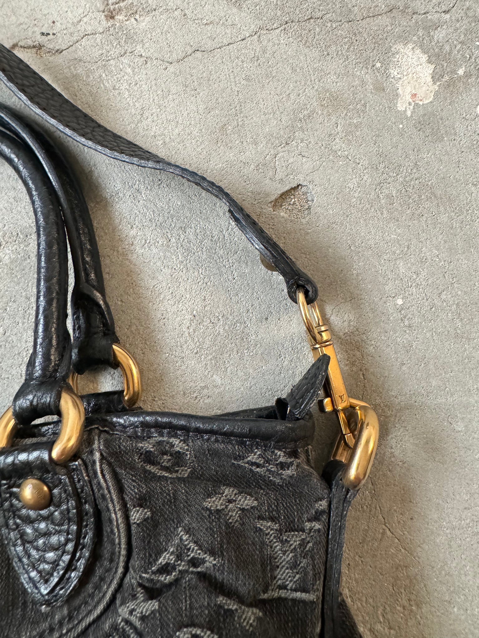 Louis Vuitton Monogram Neo Cabby GM Denim Black Shoulder Bag