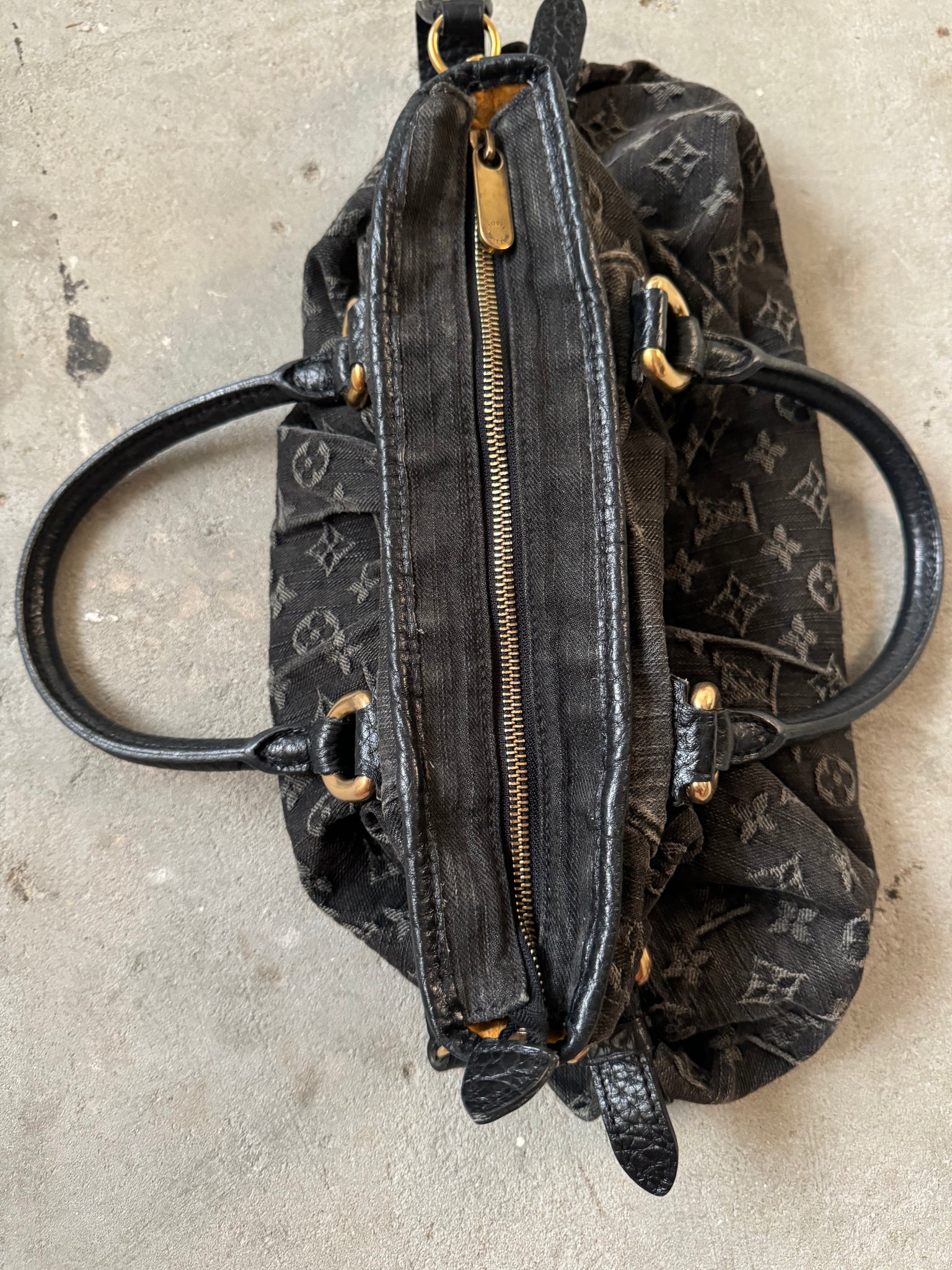 Louis Vuitton Monogram Neo Cabby GM Denim Black Shoulder Bag