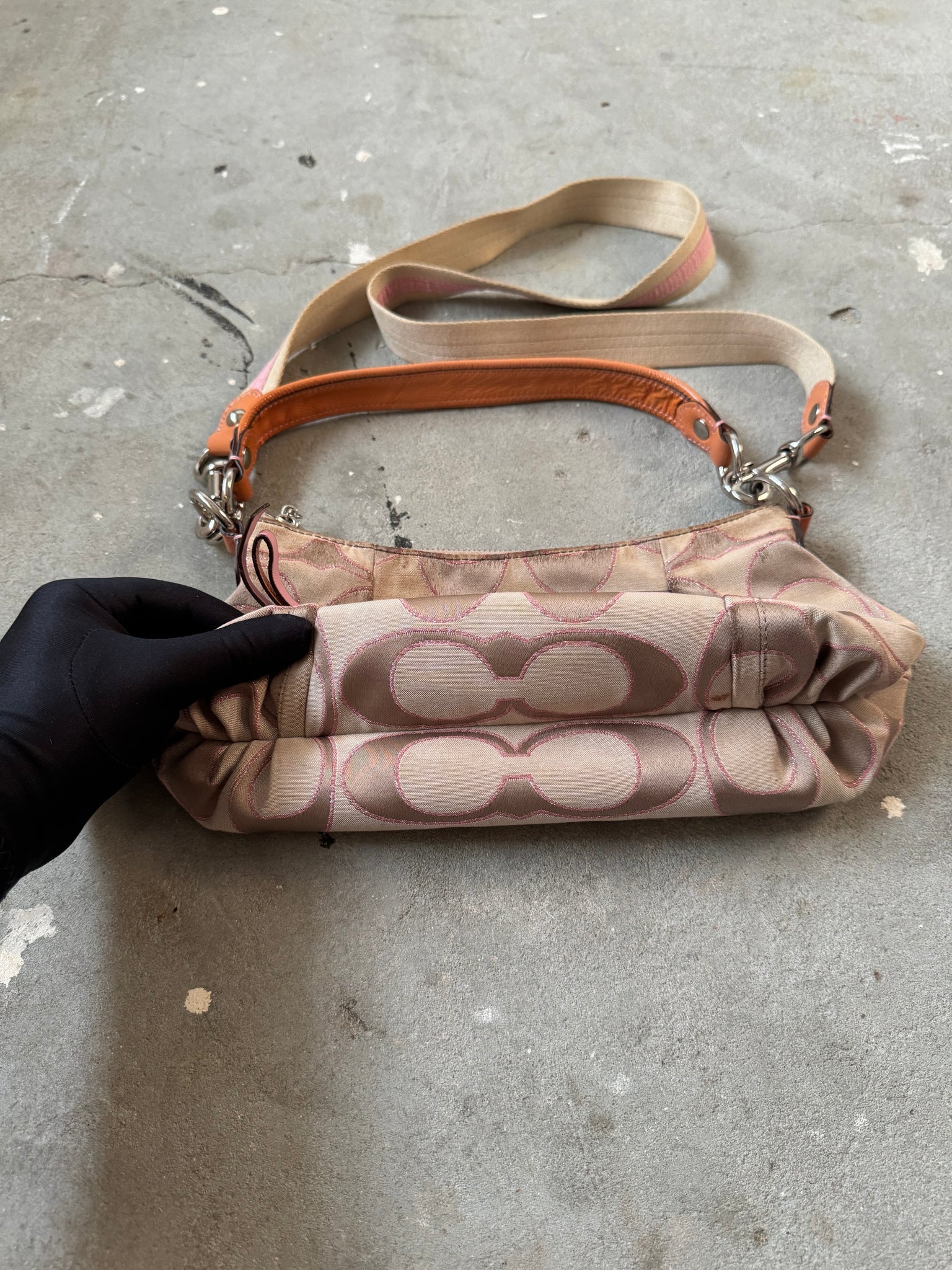 Coach 2Way Signature Poppy Pink Shoulder Bag