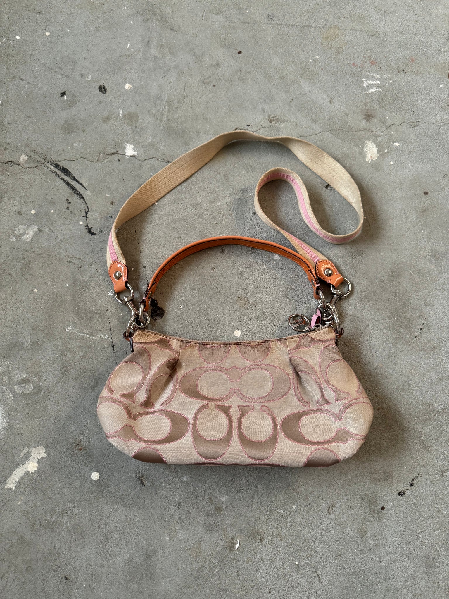 Coach 2Way Signature Poppy Pink Shoulder Bag