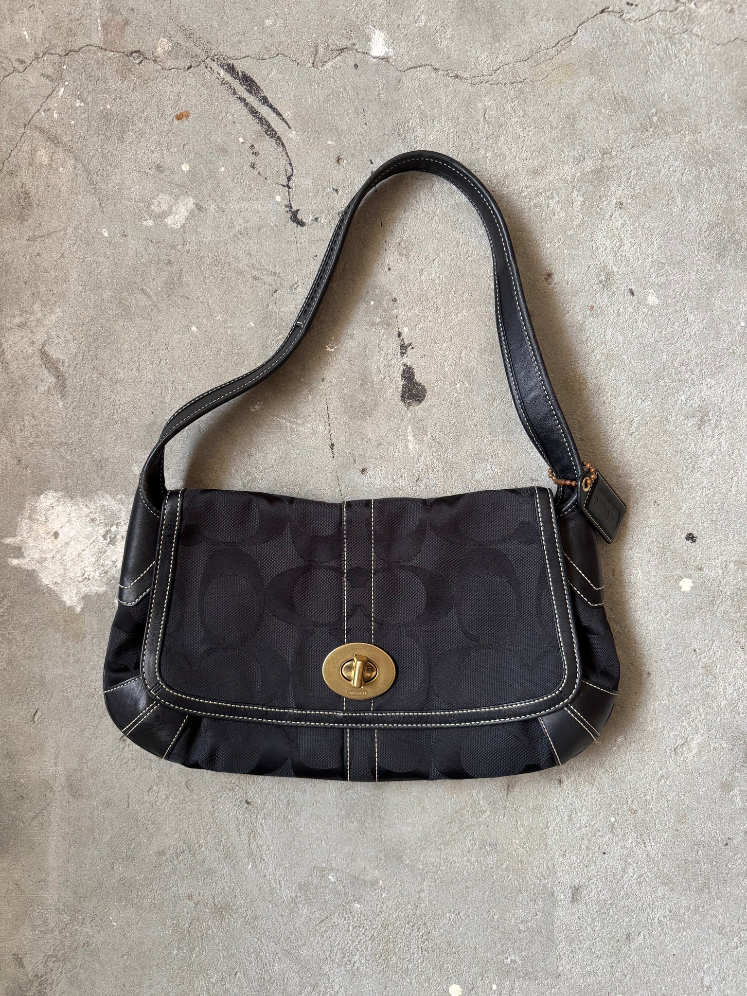 Coach Signature Harley Ergo Shoulder Bag Black