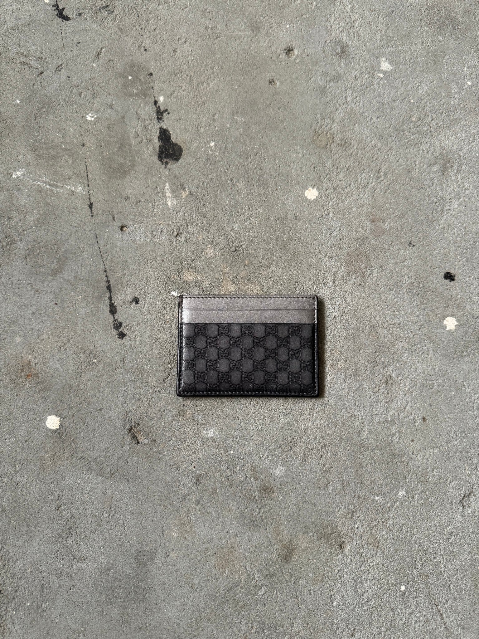 Gucci GG Monogram Leather Card Holder Black