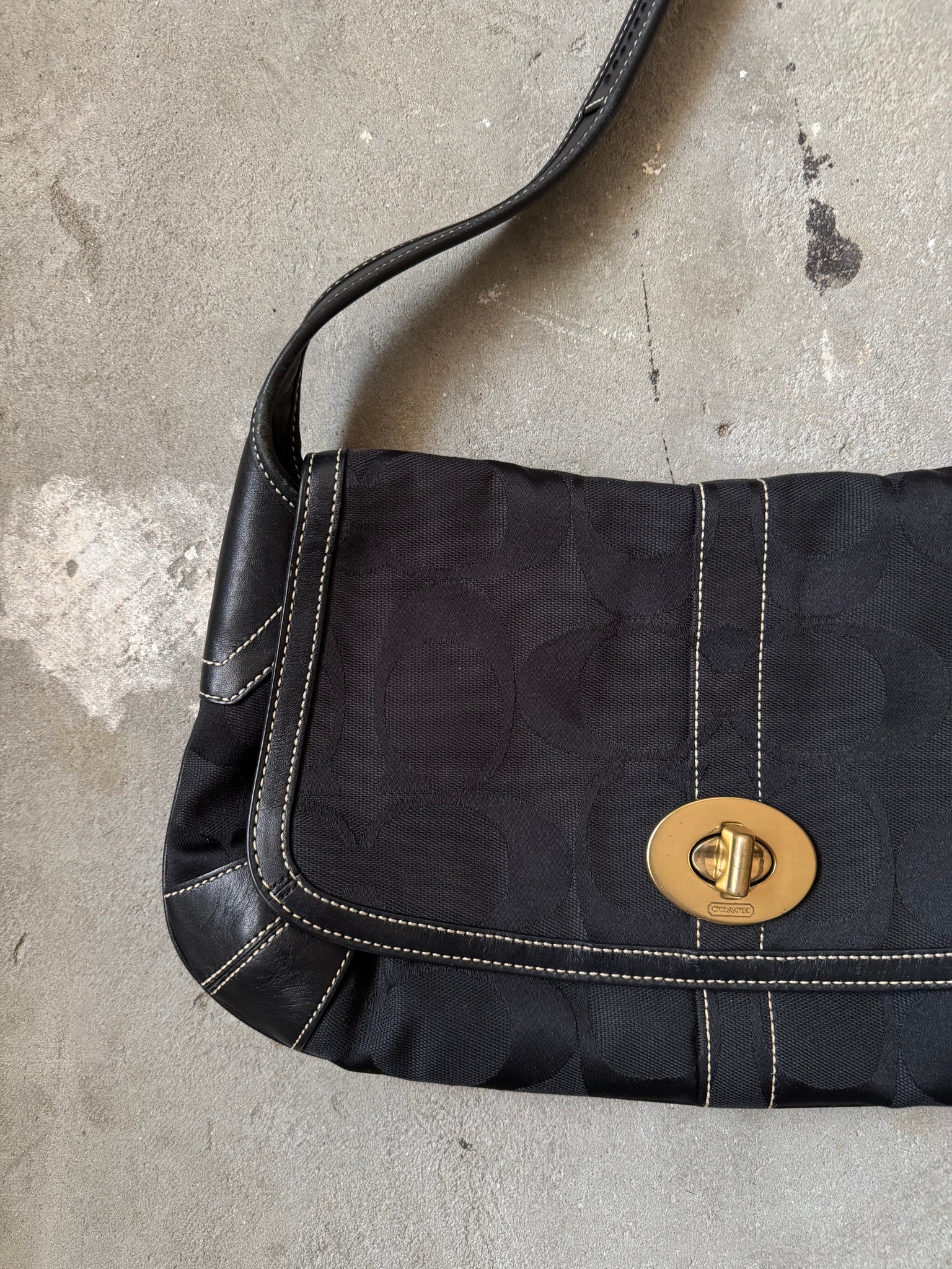 Coach Signature Harley Ergo Shoulder Bag Black