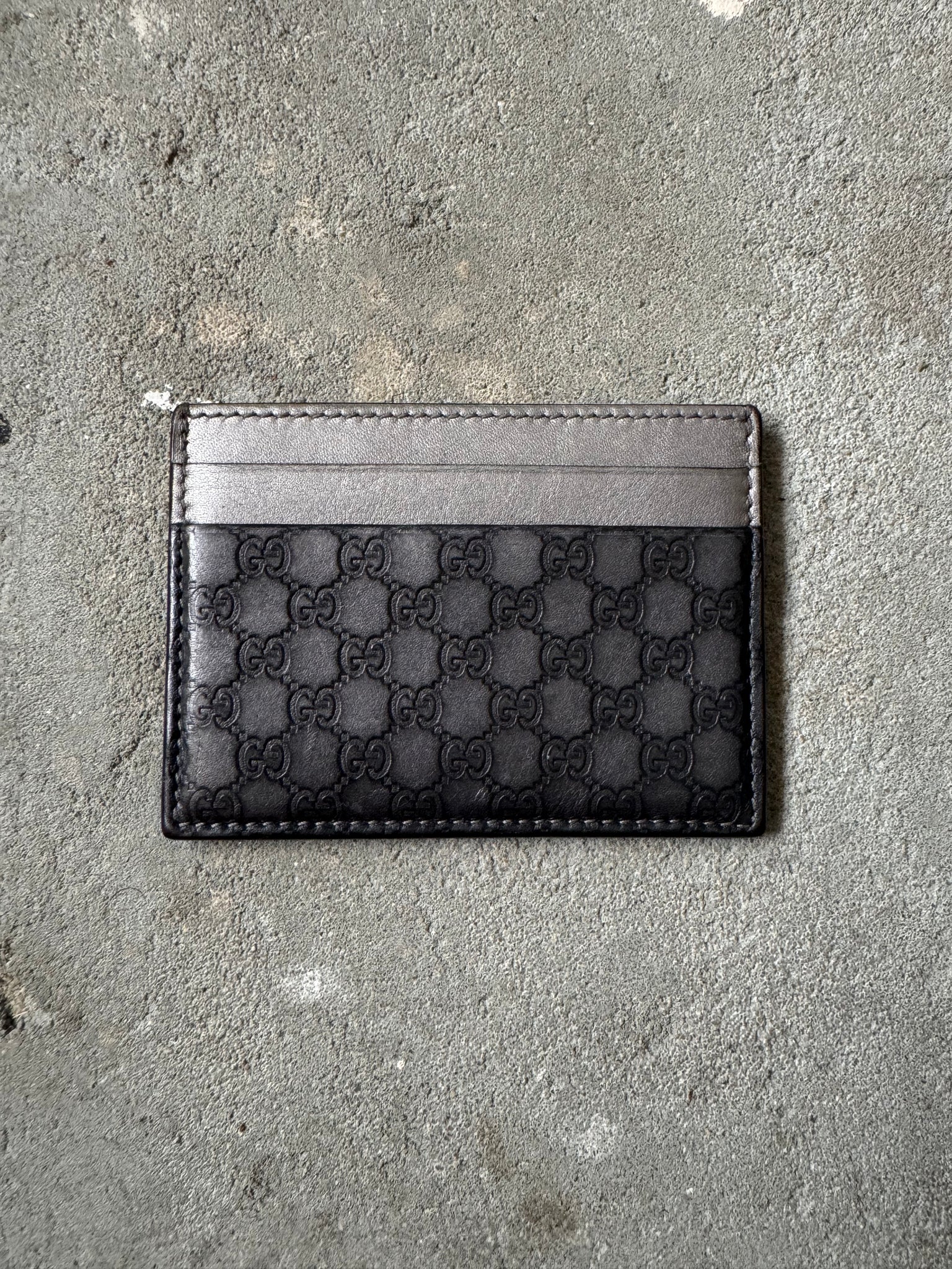 Gucci GG Monogram Leather Card Holder Black