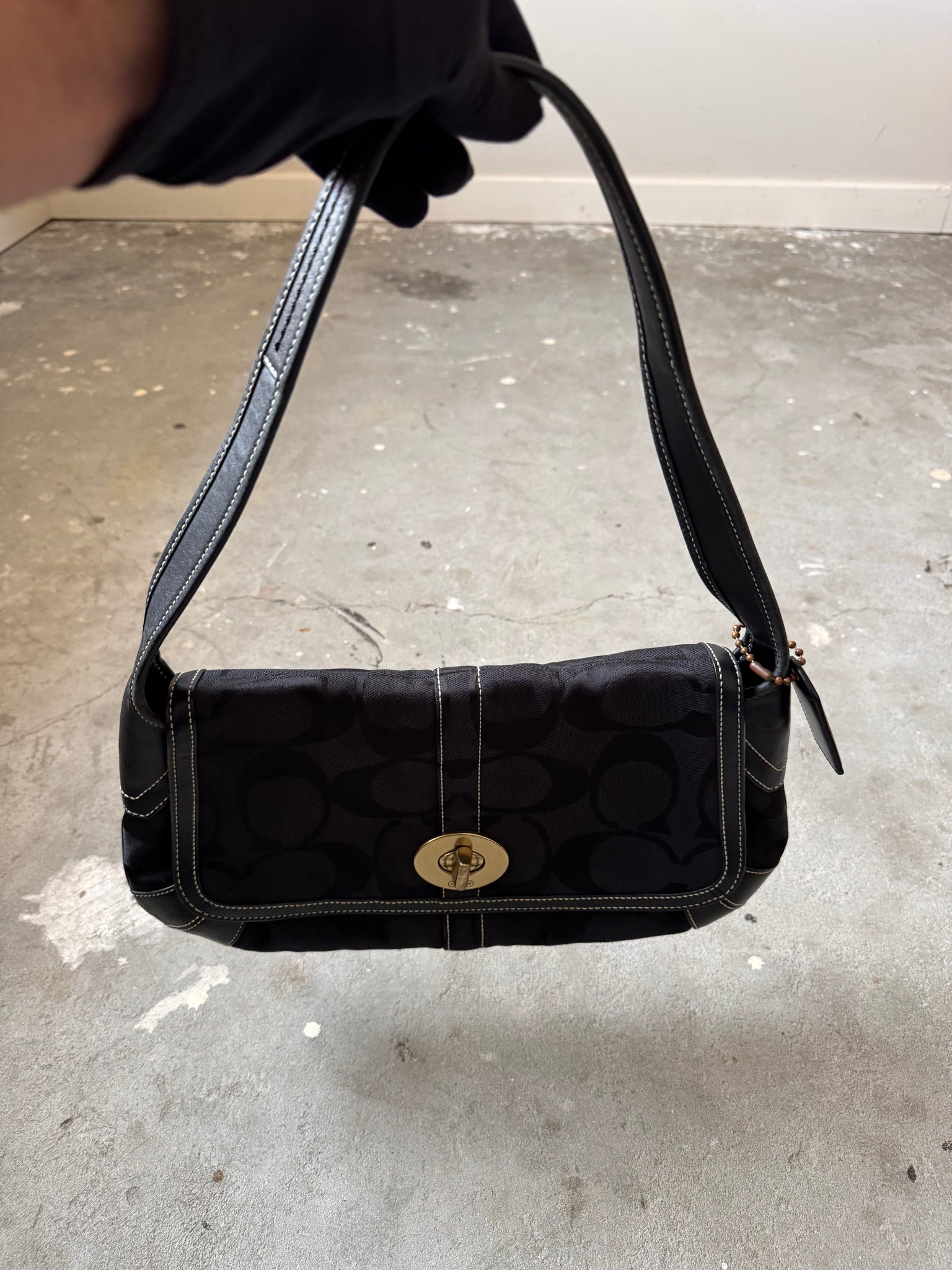 Coach Signature Harley Ergo Shoulder Bag Black