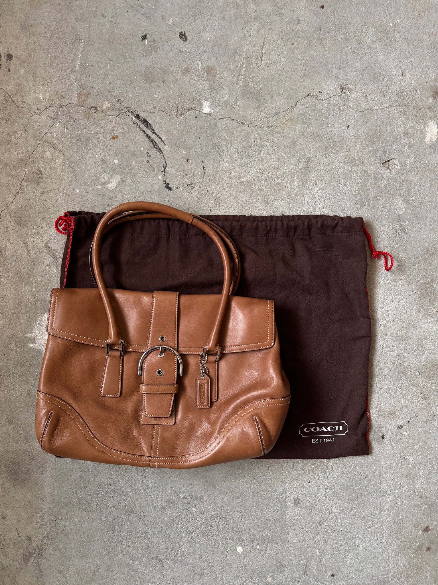 Coach Hampton Soho Buckle Shoulder Bag Brown