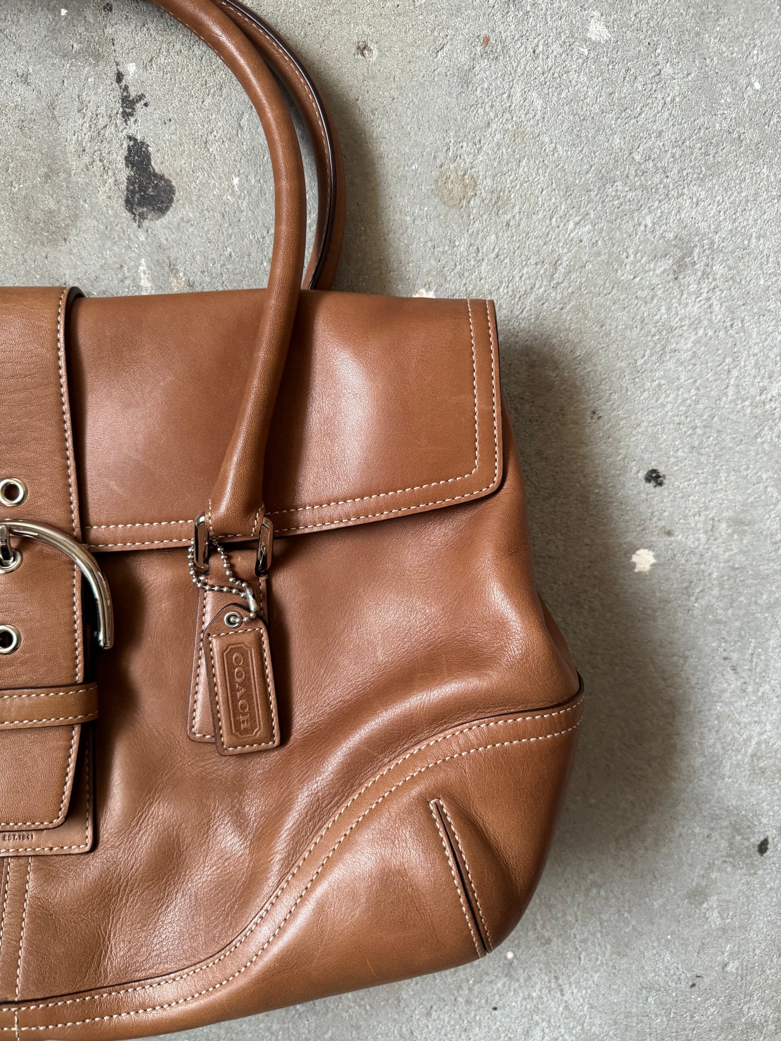 Coach Hampton Soho Buckle Shoulder Bag Brown