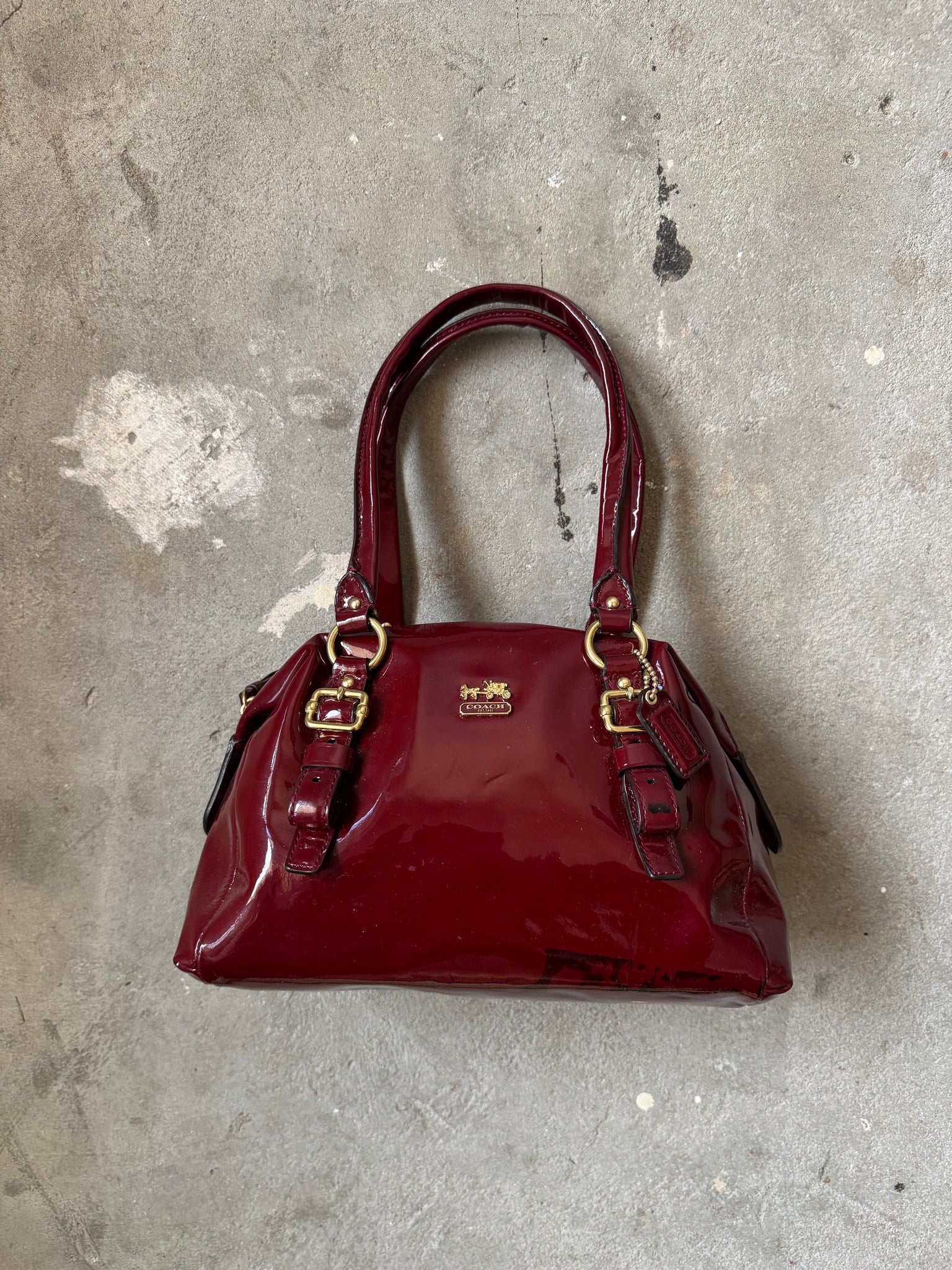 Coach Madison Patent Shoulder Bag Red