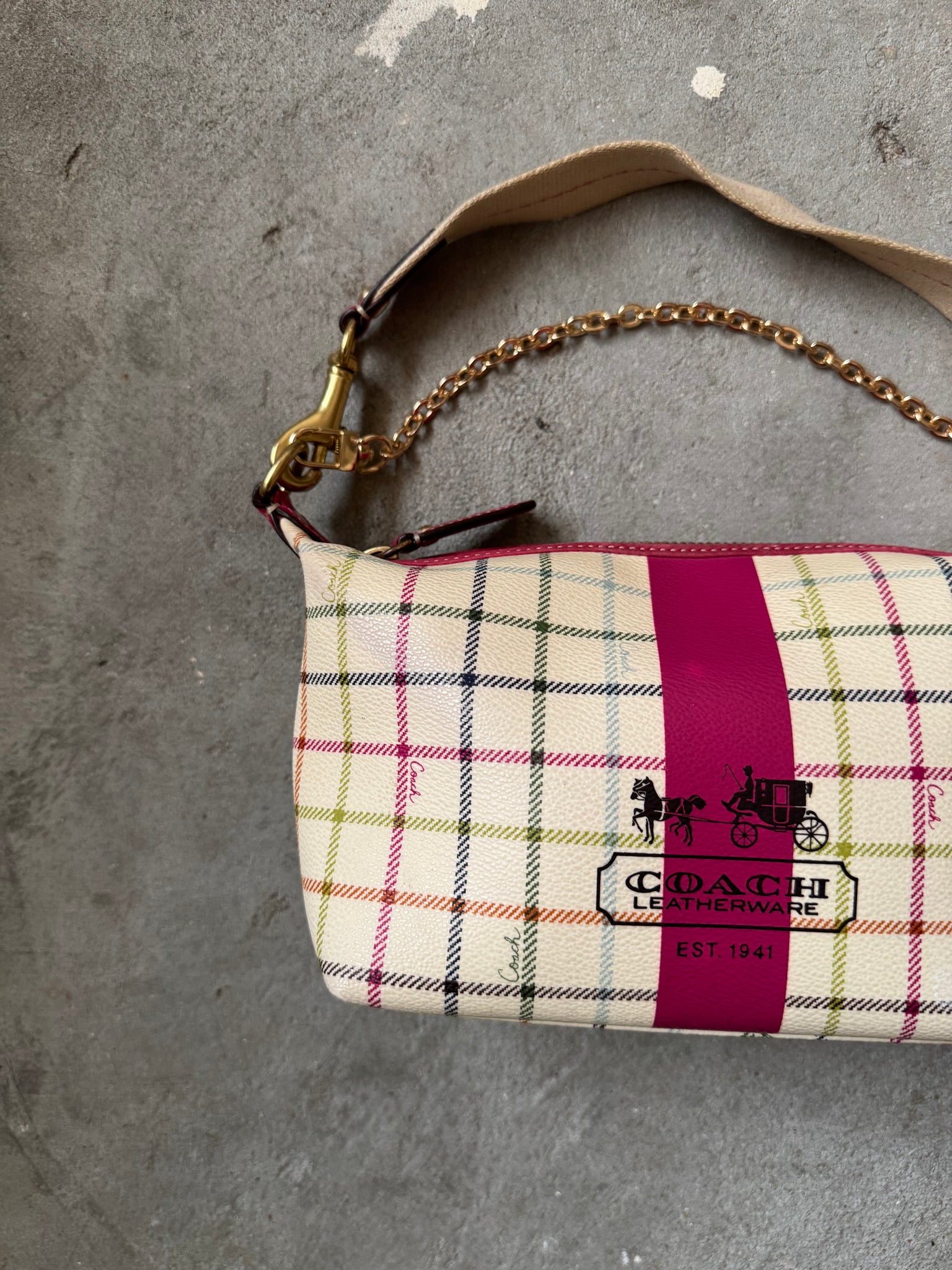 Coach Mini Hobo Canvas Shoulder Bag Multi